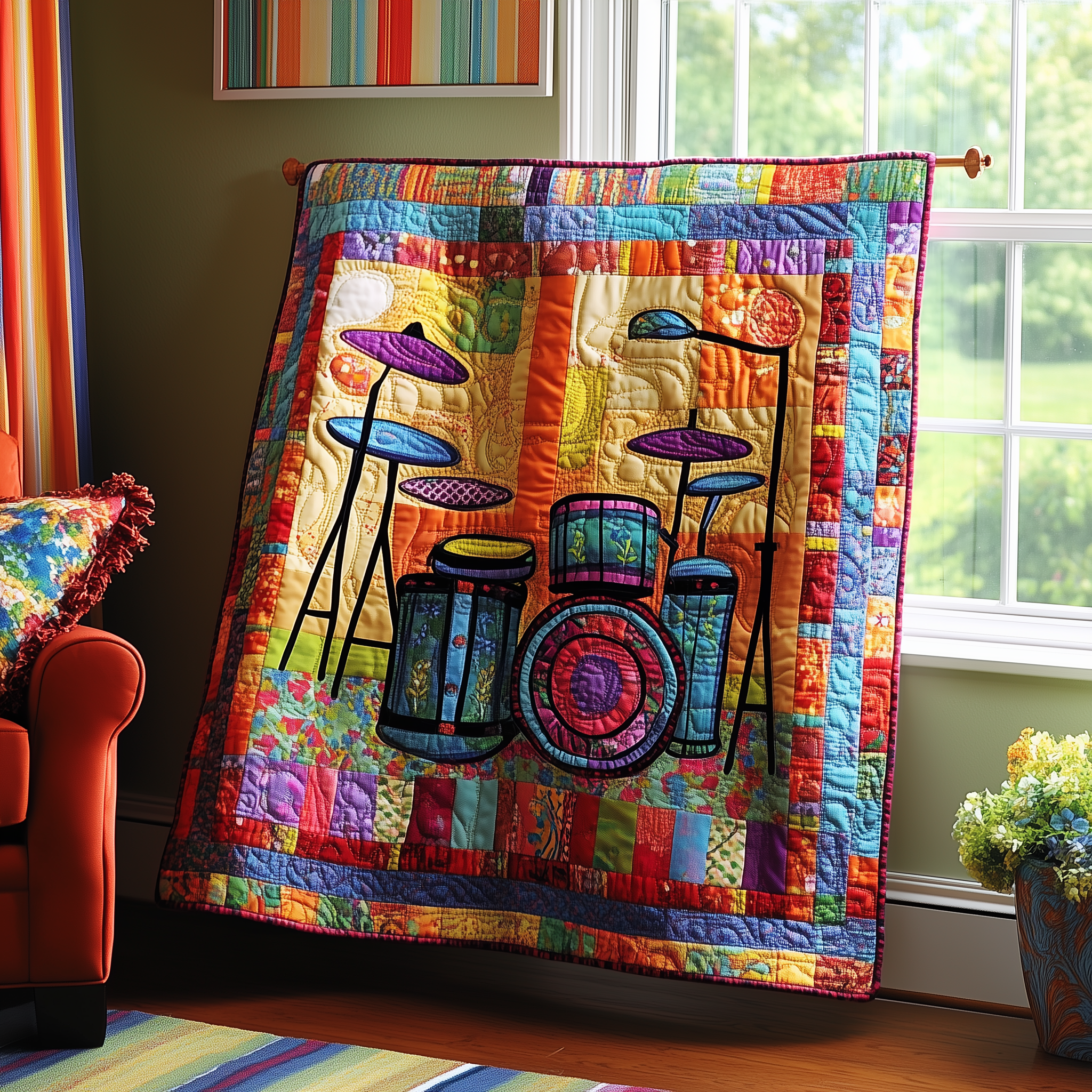 Retro Drum Quilted Blanket Snuggle Up with a Blanket That Brings Everyone Closer Retro Drum Quilted Blanket Snuggle Up with a Blanket That Brings Everyone Closer