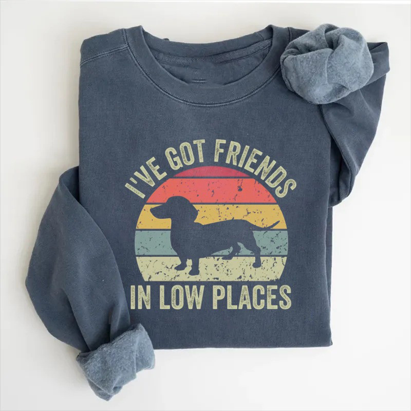 Retro Vintage Dachshund I'Ve Got Friends In Low Places Sweatshirt Mother Daughter Gifts Retro Vintage Dachshund I'Ve Got Friends In Low Places Sweatshirt Mother Daughter Gifts