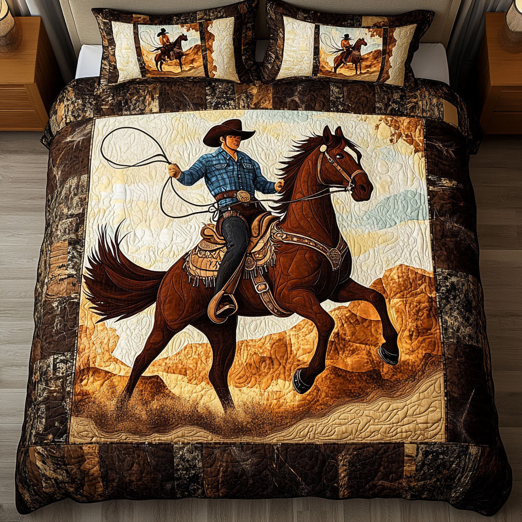 Rodeo Spirit Quilted Bedding Set Gifts For Cow Lovers Rodeo Spirit Quilted Bedding Set Gifts For Cow Lovers