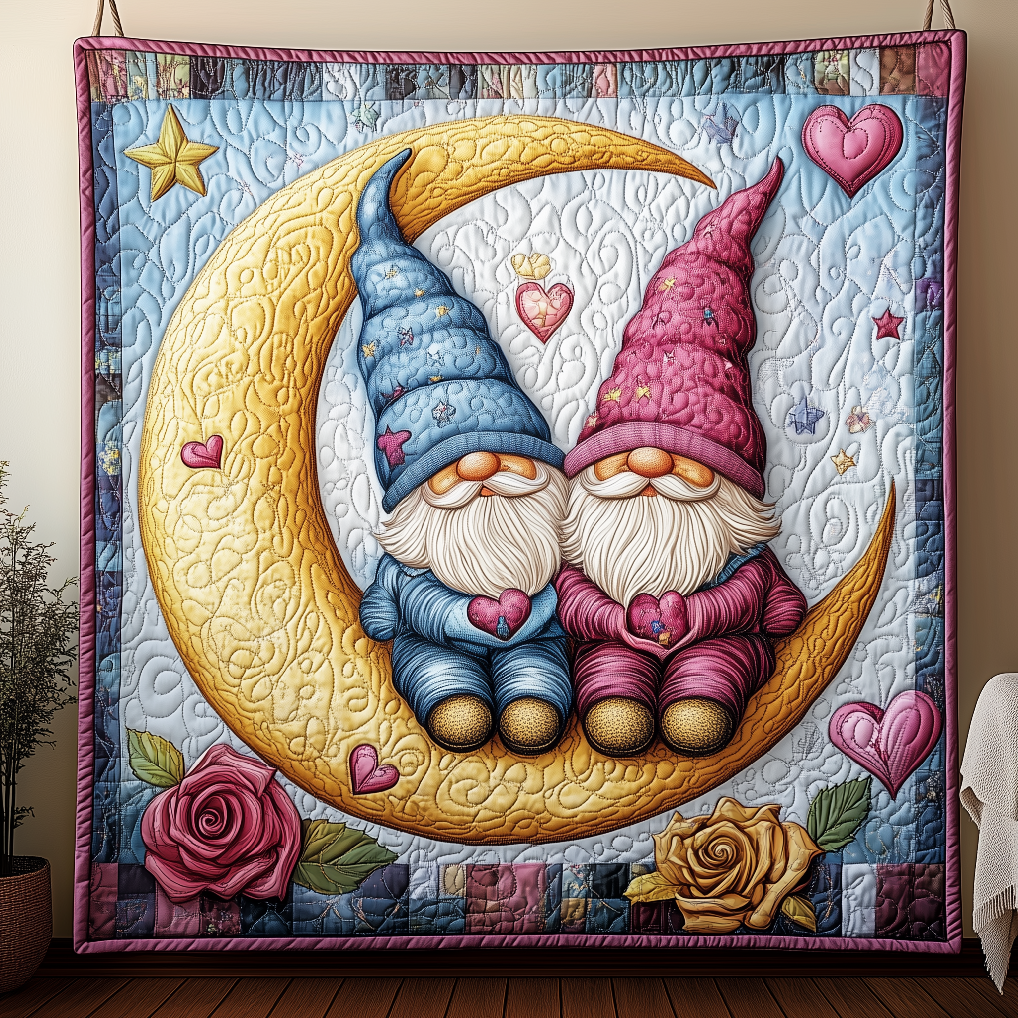 Romantic Moonlight Gnomes Quilted Blanket Best Throw Blanket Top 10 Valentine Gifts For Girlfriend Romantic Moonlight Gnomes Quilted Blanket Best Throw Blanket Top 10 Valentine Gifts For Girlfriend