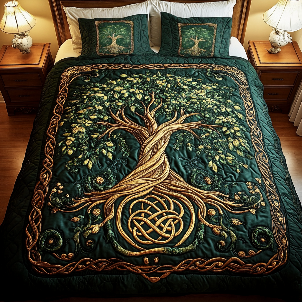 Rooted Harmony Quilted Bedding Set Family Christmas Gifts Rooted Harmony Quilted Bedding Set Family Christmas Gifts