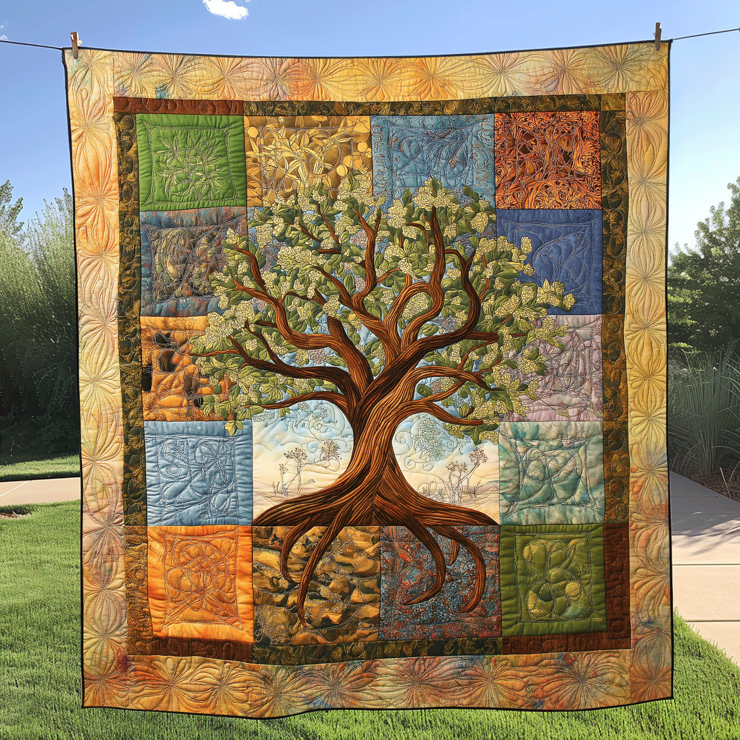 Roots of Life Quilted Blanket Tree Of Life Gifts For Her Roots of Life Quilted Blanket Tree Of Life Gifts For Her