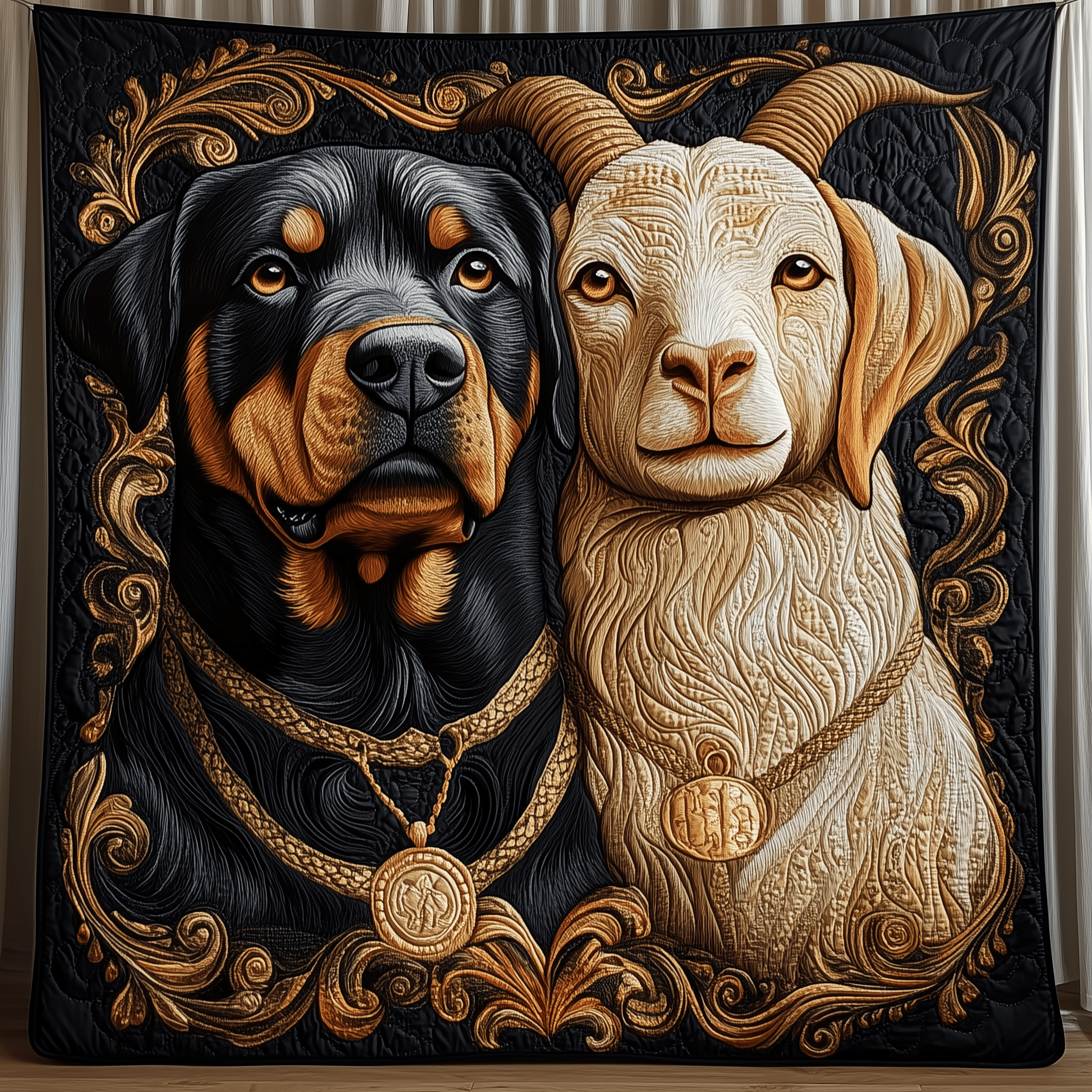 Rottweiler and Billygoat Quilted Blanket Feel Ready for Adventure with a Blanket That Travels Well Rottweiler and Billygoat Quilted Blanket Feel Ready for Adventure with a Blanket That Travels Well