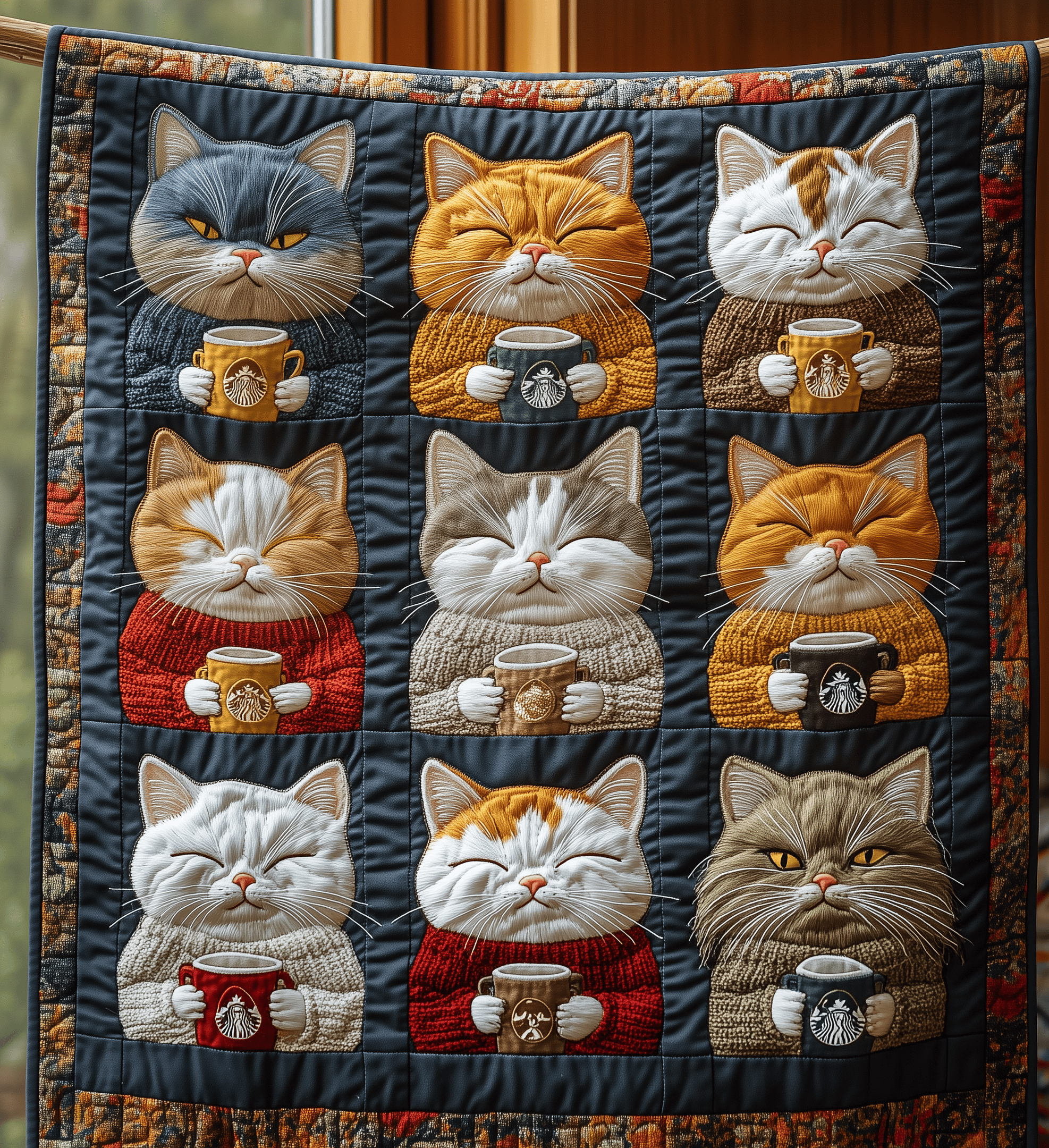 Royal Cats Drinking Coffee Quilted Blanket Feel the Heart of Home with a Blanket That Embraces All Royal Cats Drinking Coffee Quilted Blanket Feel the Heart of Home with a Blanket That Embraces All