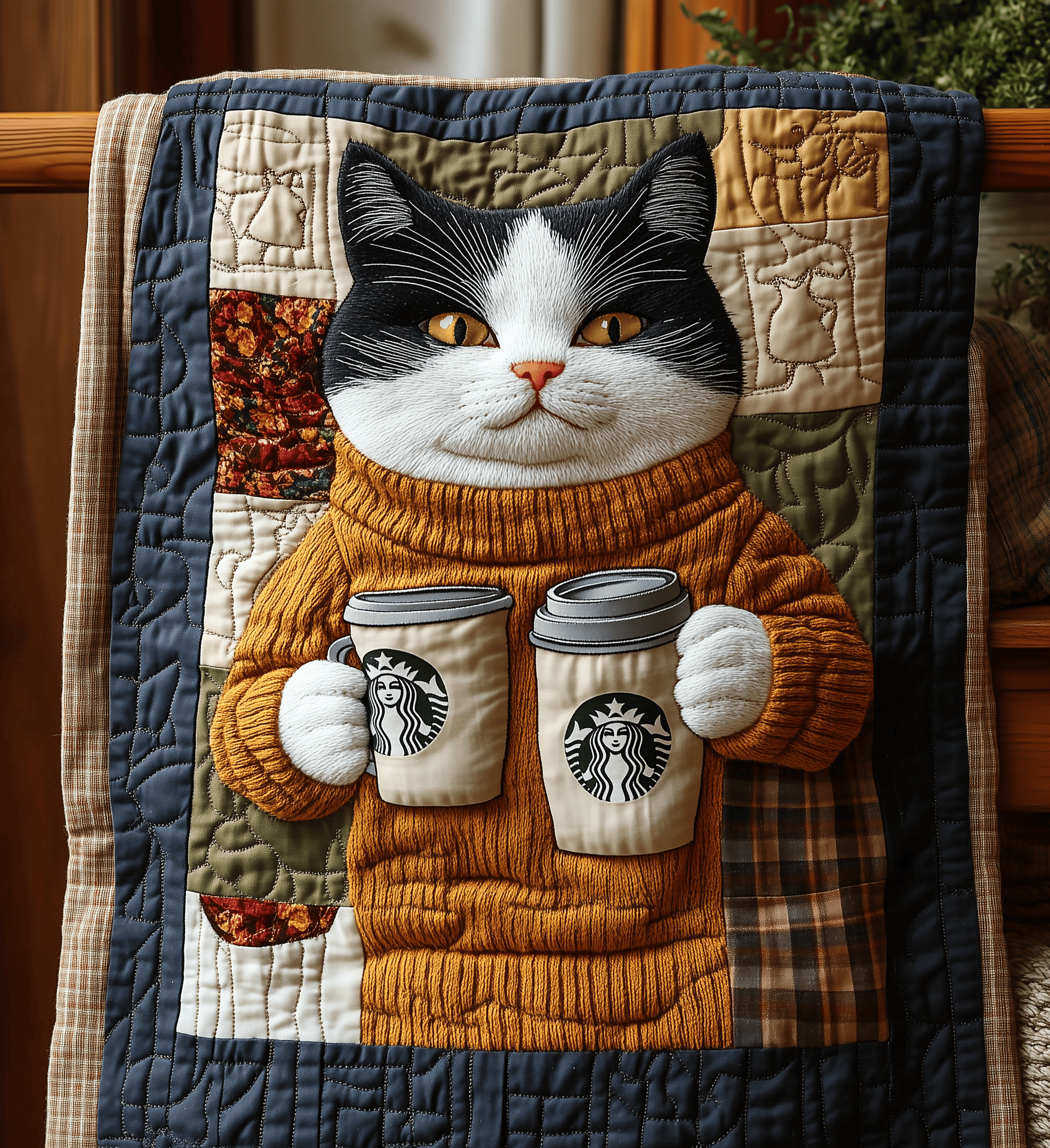 Royal Cats Drinking Coffee Quilted Blanket Feel the Magic of Family Time with a Blanket That Fits All Royal Cats Drinking Coffee Quilted Blanket Feel the Magic of Family Time with a Blanket That Fits All
