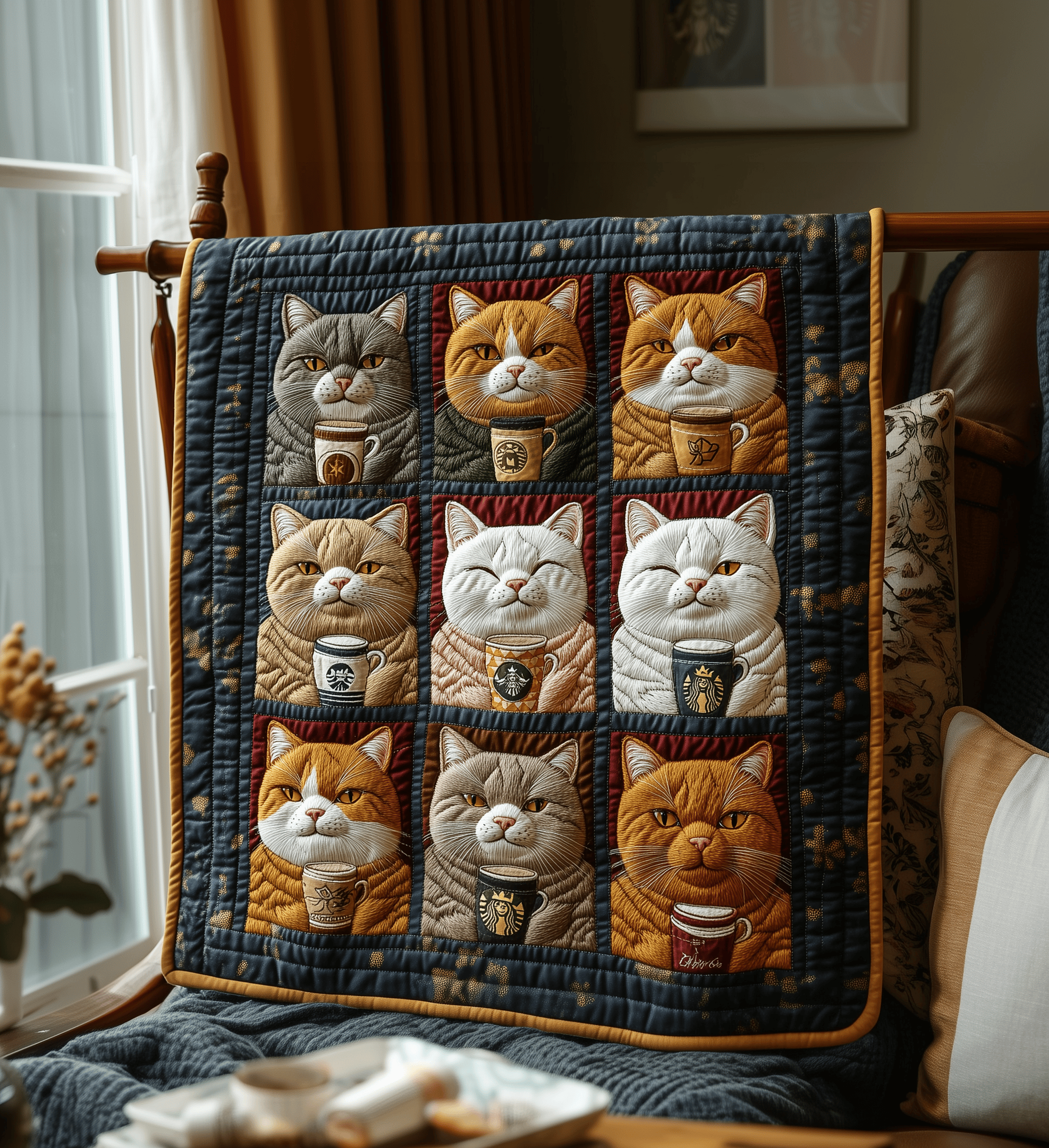 Royal Cats Quilted Blanket Feel the Elegance of a Blanket That's Truly Yours Royal Cats Quilted Blanket Feel the Elegance of a Blanket That's Truly Yours