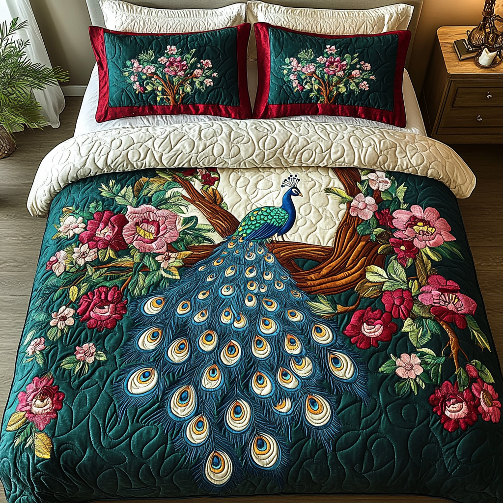 Royal Feathers Quilted Bedding Set Native American Gift Ideas Royal Feathers Quilted Bedding Set Native American Gift Ideas