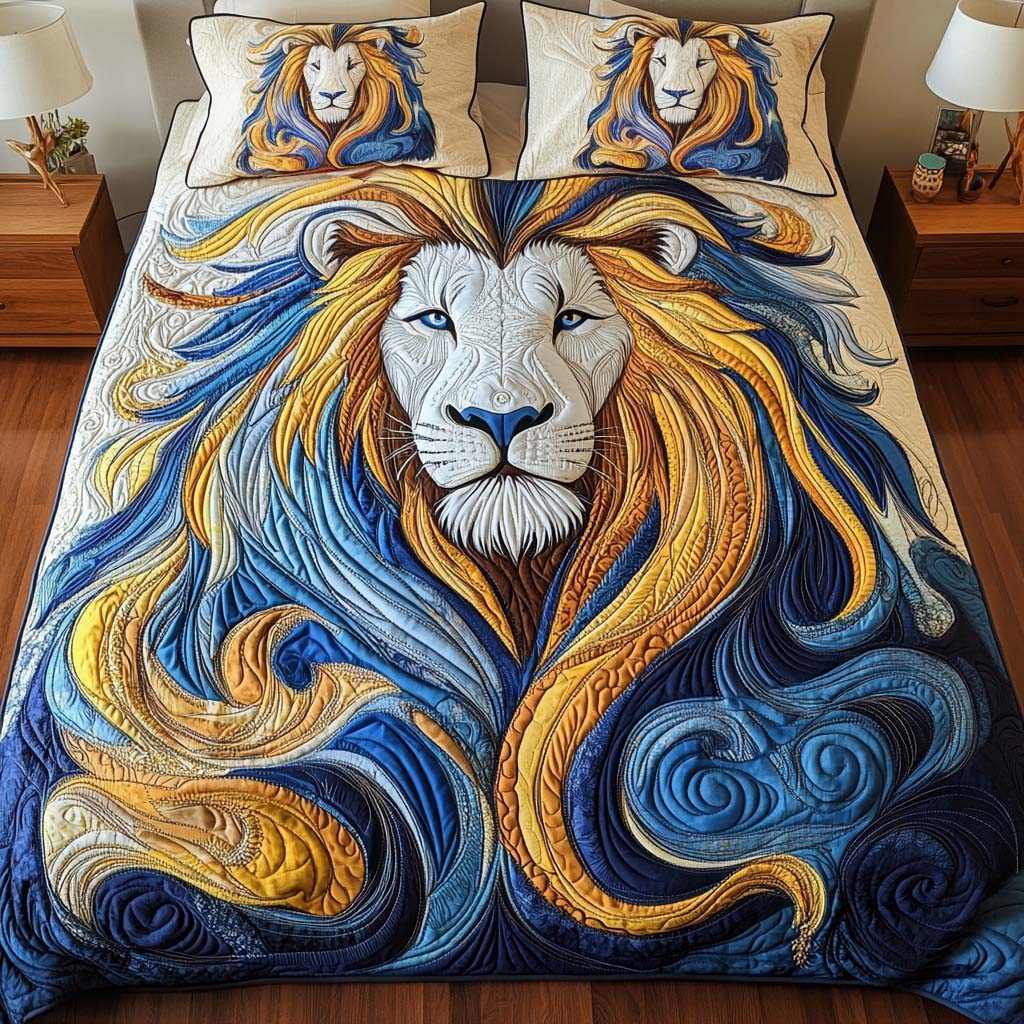 Royal Majesty Quilted Bedding Set Lion Gifts For Him Her Royal Majesty Quilted Bedding Set Lion Gifts For Him Her
