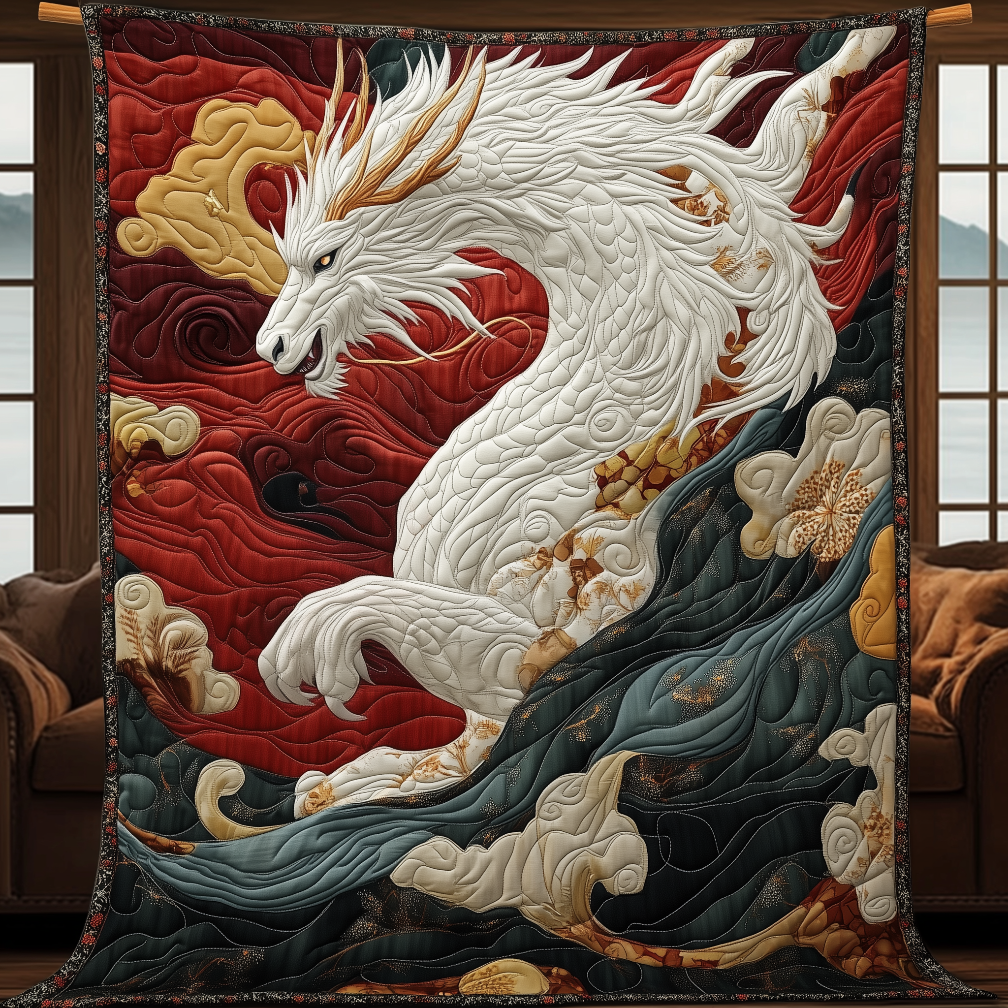 Royal White Dragon Quilted Blanket Throw Blankets For Couch Bonus Dad Gifts Royal White Dragon Quilted Blanket Throw Blankets For Couch Bonus Dad Gifts