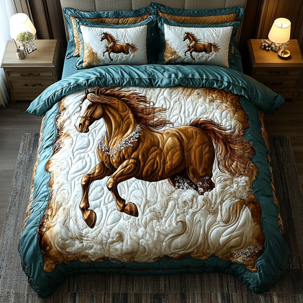 Rustic Rider Quilted Bedding Set Gifts For Horse Lovers Rustic Rider Quilted Bedding Set Gifts For Horse Lovers