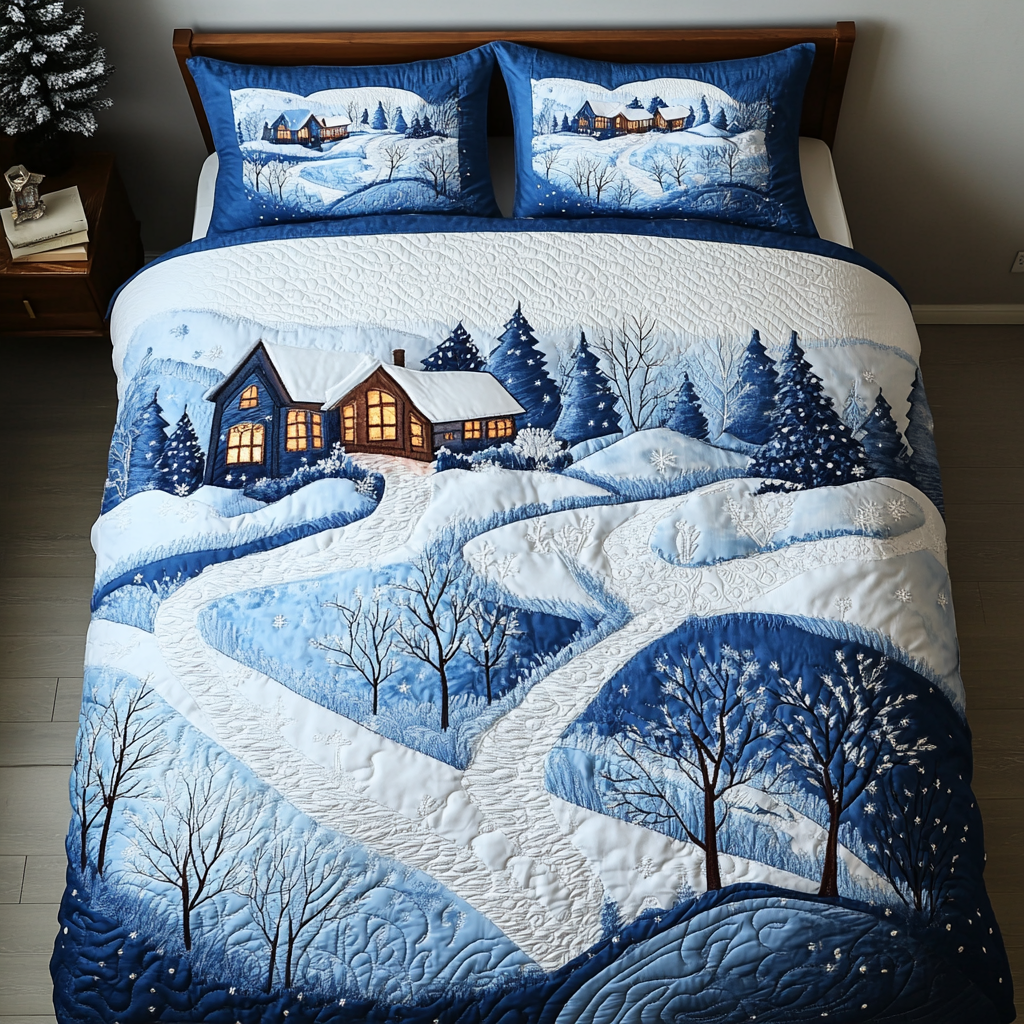 Rustic Winter Wonderland Quilted Bedding Set Christmas Gifts For Her Rustic Winter Wonderland Quilted Bedding Set Christmas Gifts For Her