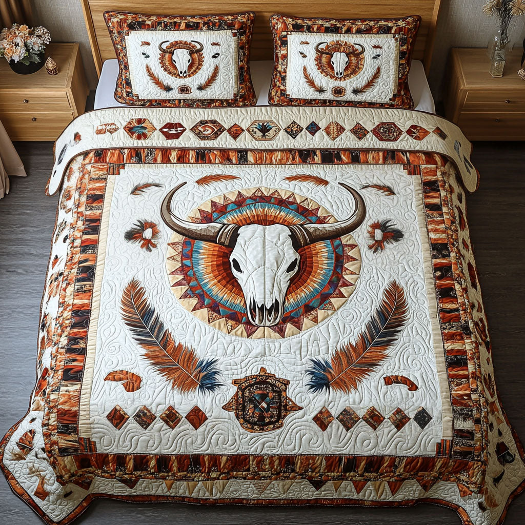 Saddleback Trail Quilted Bedding Set Gift For Cow Lover Saddleback Trail Quilted Bedding Set Gift For Cow Lover