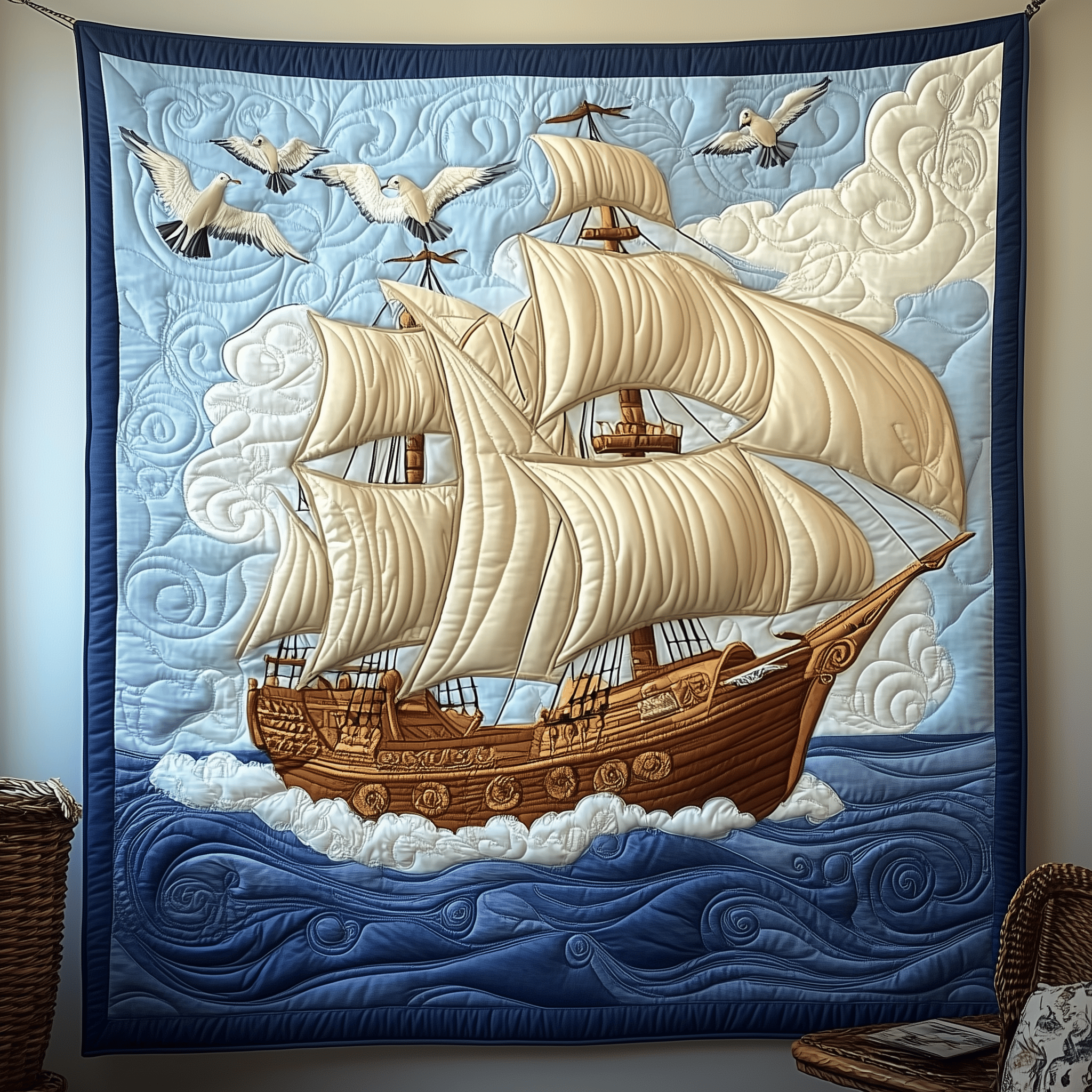 Sailboat Quilted Blanket Bring the Family Together with a Blanket Everyone Loves Sailboat Quilted Blanket Bring the Family Together with a Blanket Everyone Loves