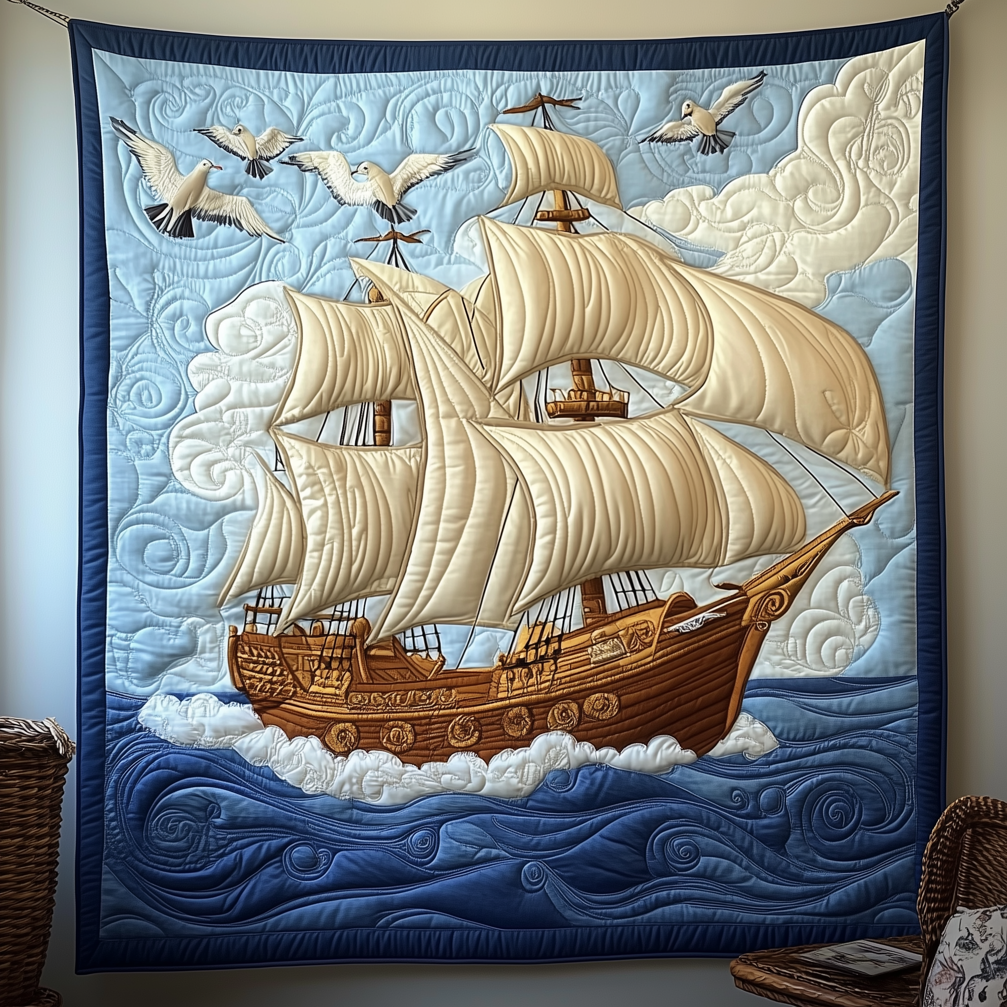 Sailboat Quilted Blanket Nice Throw Blankets Best Gift For A Sailboat Owner Sailboat Quilted Blanket Nice Throw Blankets Best Gift For A Sailboat Owner