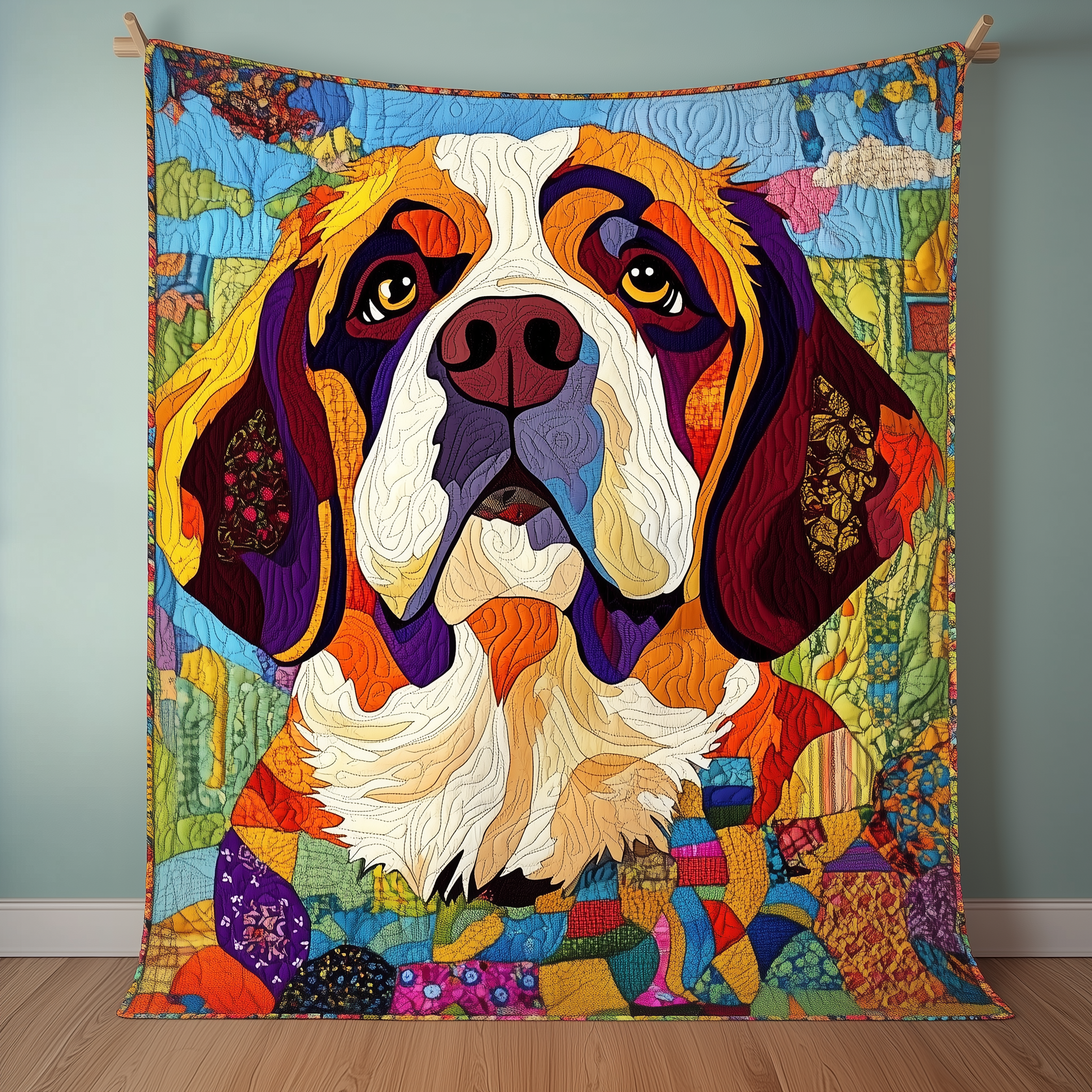 Saint Bernard Quilted Blanket Cute Unique Blanket Item Merch Best Presents For Dog Lovers Saint Bernard Quilted Blanket Cute Unique Blanket Item Merch Best Presents For Dog Lovers