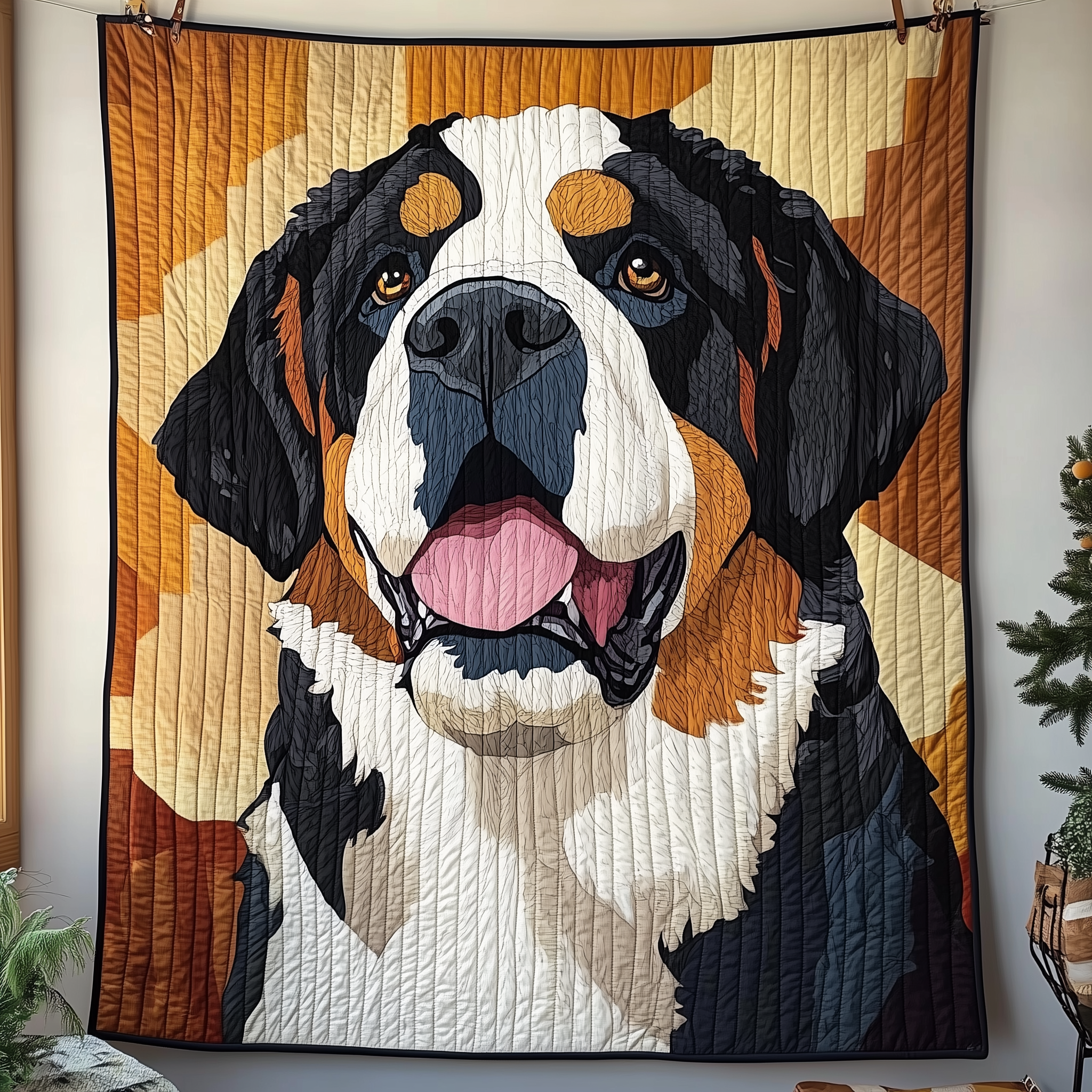 Saint Bernard Quilted Blanket Cute Unique Blanket Item Merch Great Gifts For Dog Lovers Saint Bernard Quilted Blanket Cute Unique Blanket Item Merch Great Gifts For Dog Lovers