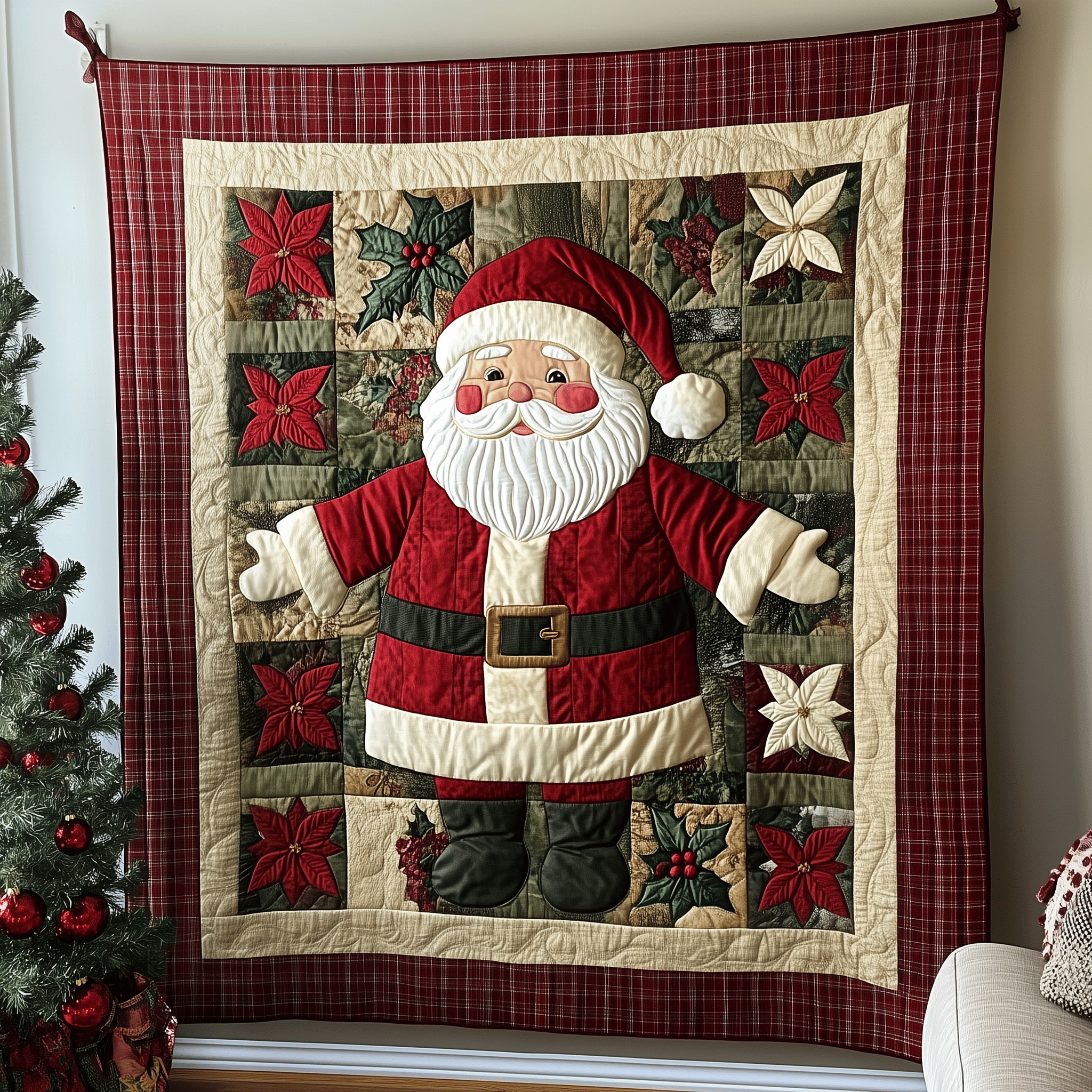 Santa Claus Quilted Blanket Feel the Comfort of Home, Wherever You Go Santa Claus Quilted Blanket Feel the Comfort of Home, Wherever You Go
