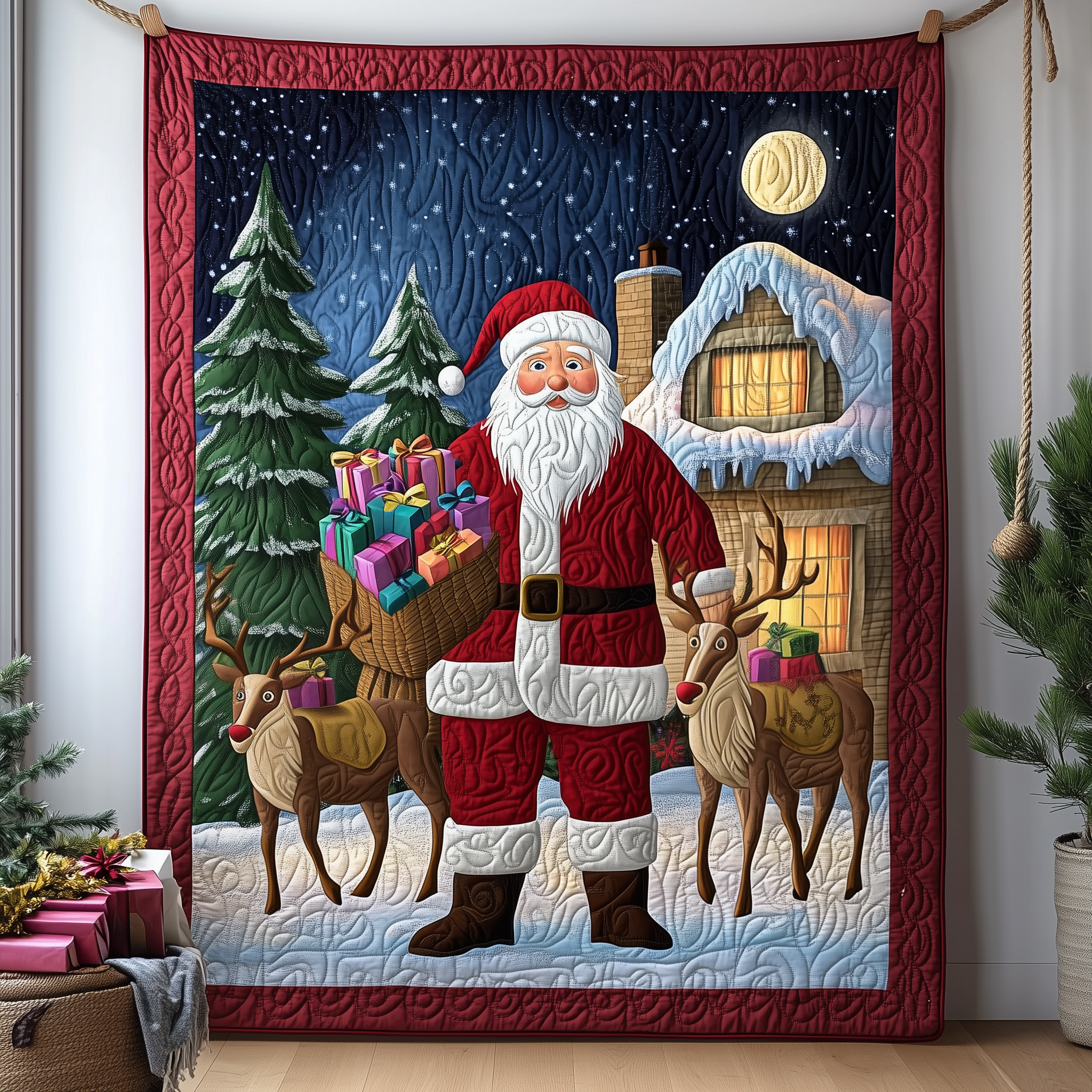 Santa Claus Quilted Blanket Feel the Elegance of a Blanket That's Truly Yours Santa Claus Quilted Blanket Feel the Elegance of a Blanket That's Truly Yours