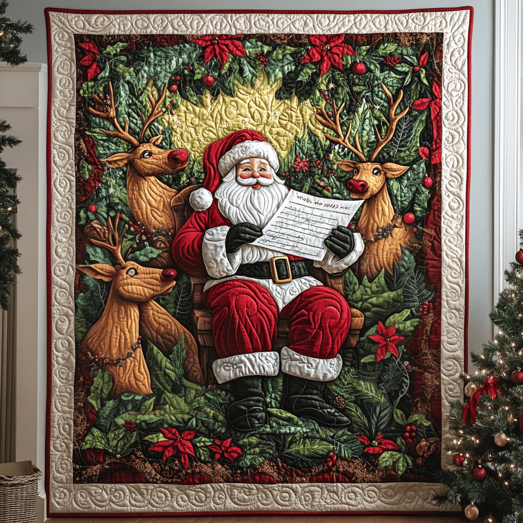 Santa Festive Quilted Blanket Christian Gifts For Friends Santa Festive Quilted Blanket Christian Gifts For Friends