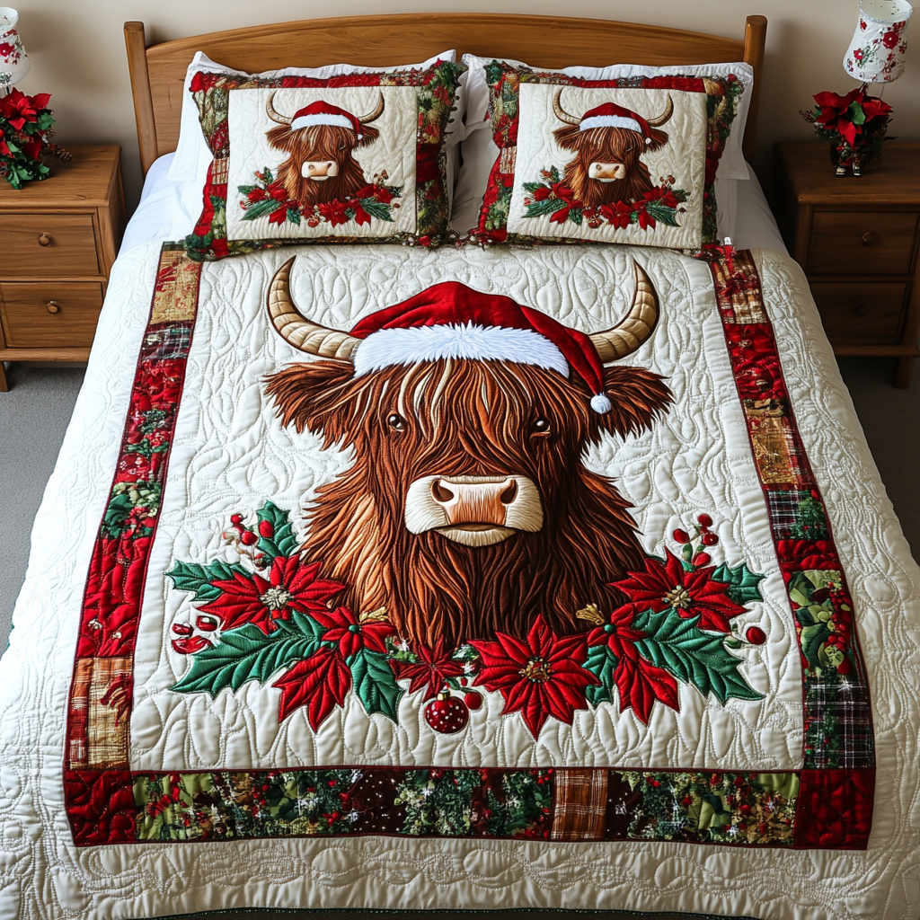 Santa Moo Quilted Bedding Set Cowboy Gifts Ideas For Him Santa Moo Quilted Bedding Set Cowboy Gifts Ideas For Him