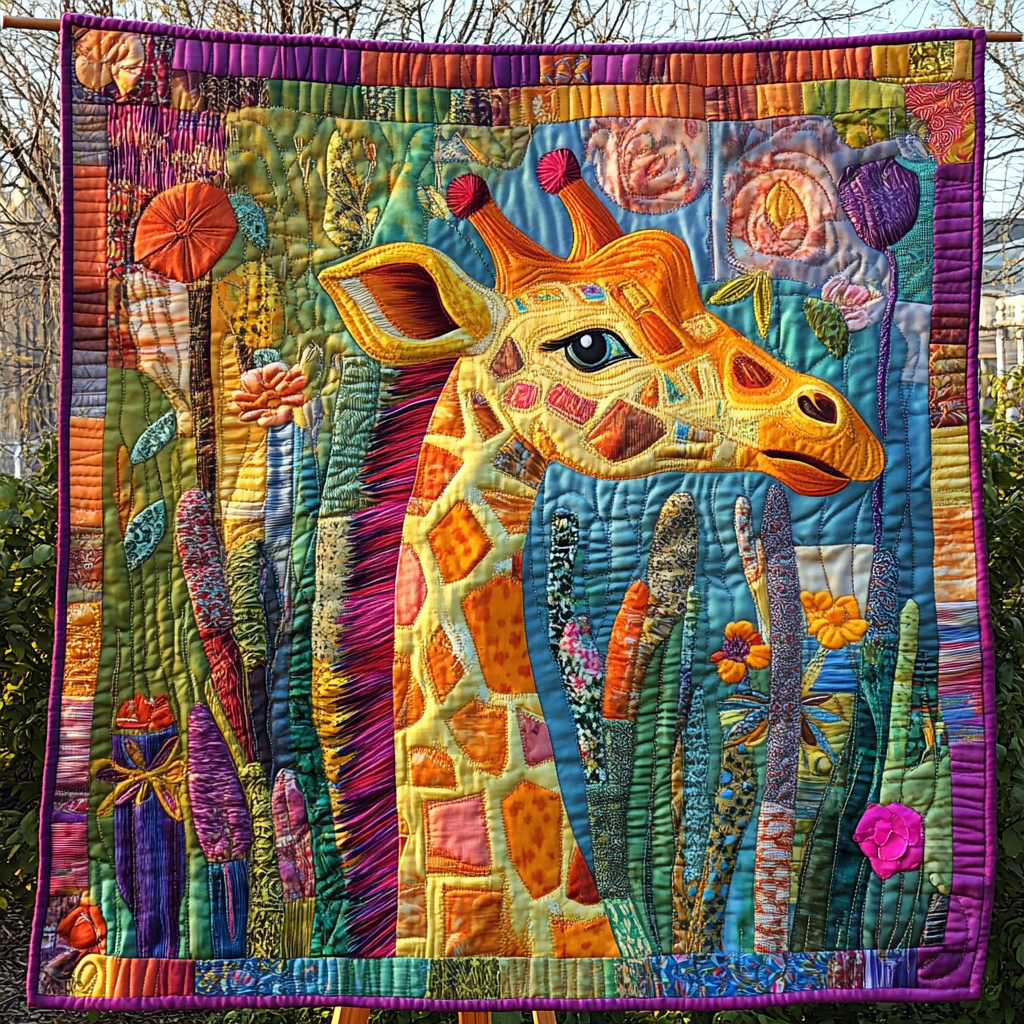 Savanna Stroll Quilted Blanket Giraffe Christmas Gifts Savanna Stroll Quilted Blanket Giraffe Christmas Gifts