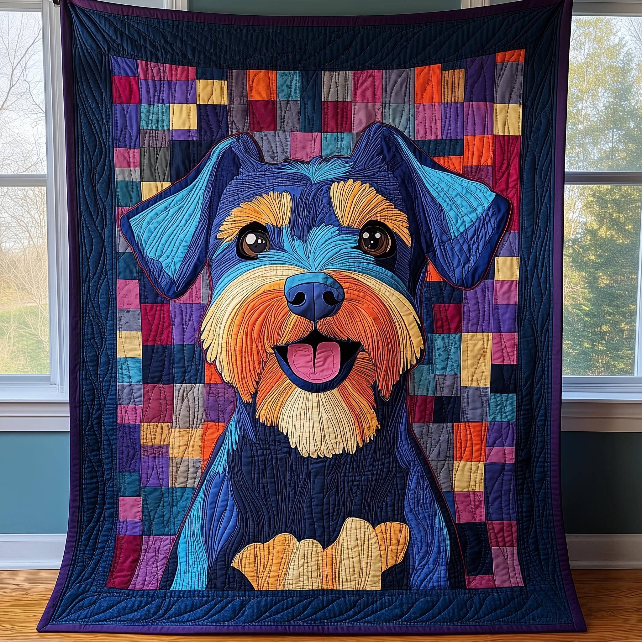 Schnauzer Quilted Blanket Feel the Comfort of Home, Wherever You Go Schnauzer Quilted Blanket Feel the Comfort of Home, Wherever You Go