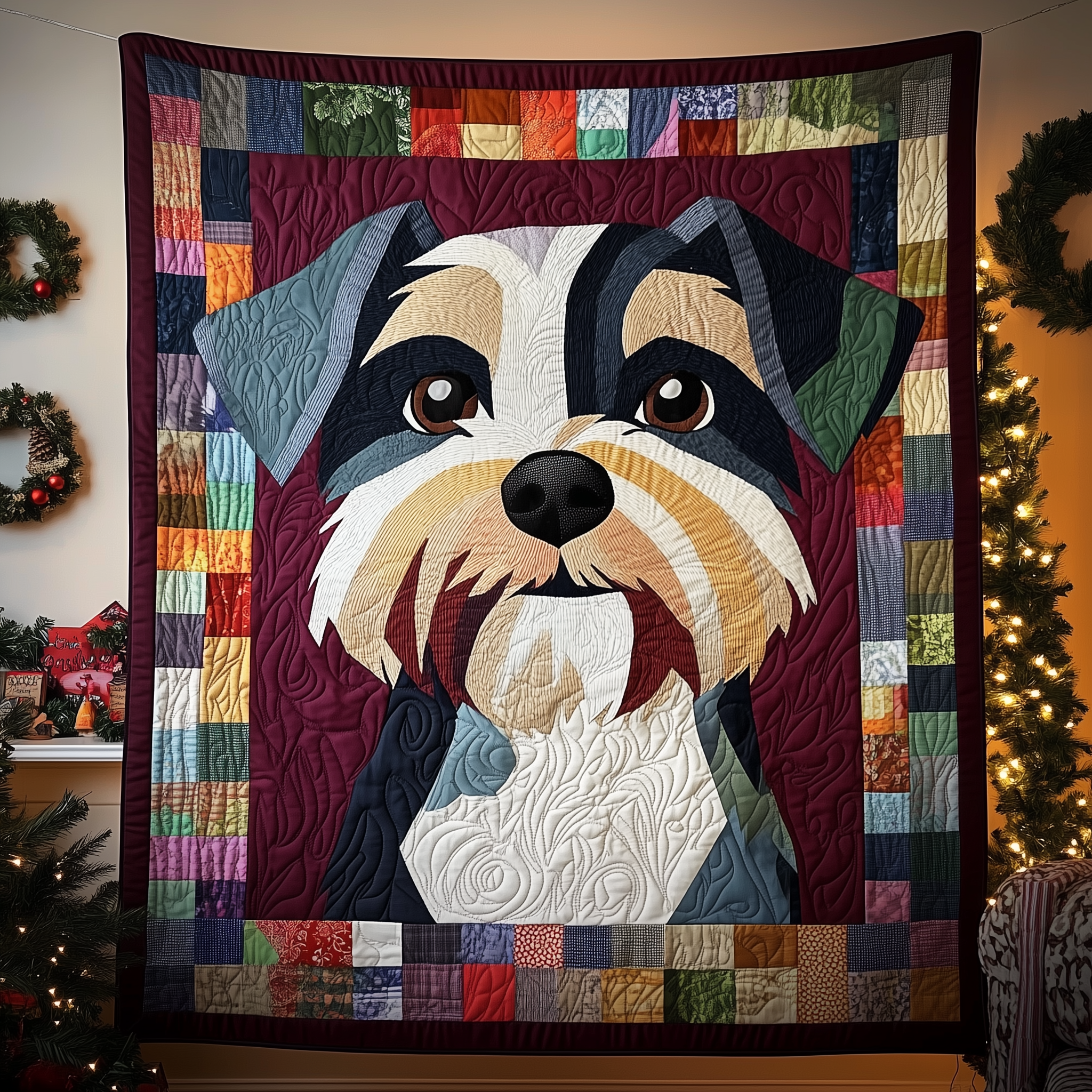 Schnauzer Quilted Blanket Snuggle Up with a Blanket That Brings Everyone Closer Schnauzer Quilted Blanket Snuggle Up with a Blanket That Brings Everyone Closer