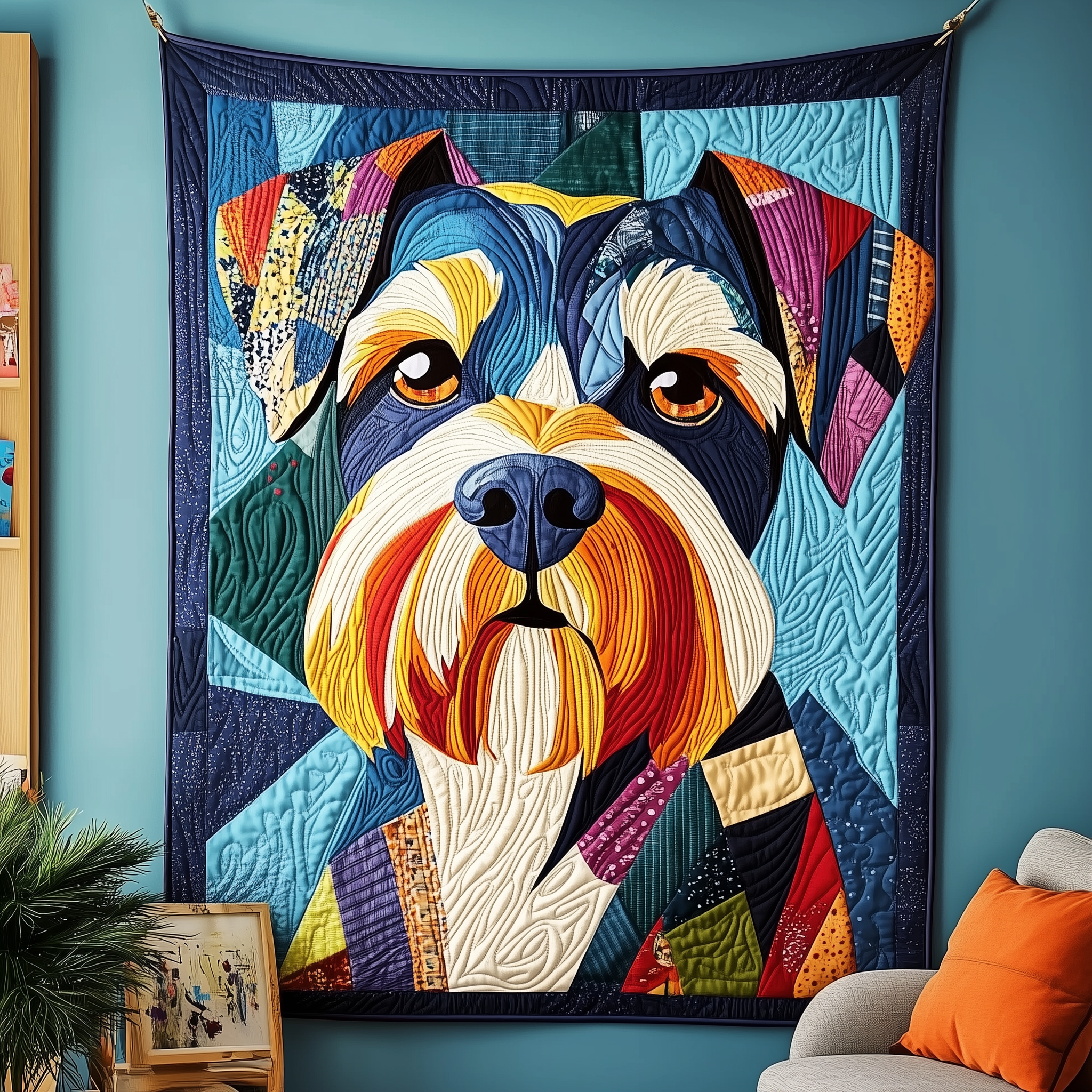 Schnauzer Snuggles Quilted Blanket Best Throw Blanket Gift For Dog Lover Woman Schnauzer Snuggles Quilted Blanket Best Throw Blanket Gift For Dog Lover Woman