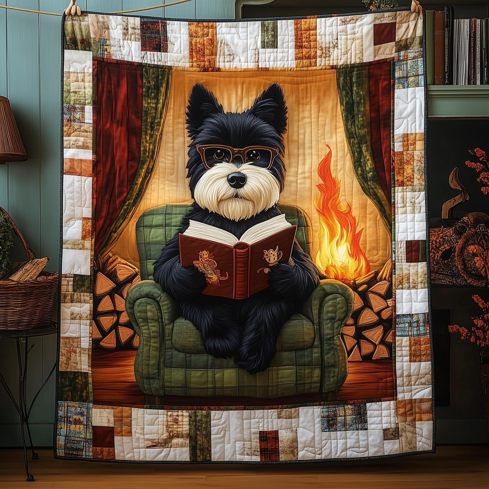 Scottie Dog Quilted Blanket Cute Unique Blanket Item Merch Best Gifts For Dog Lovers Scottie Dog Quilted Blanket Cute Unique Blanket Item Merch Best Gifts For Dog Lovers