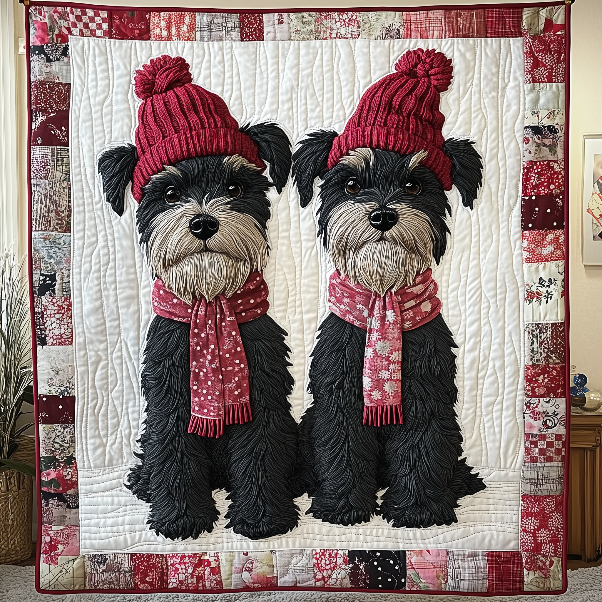 Scottie Dog Quilted Blanket Cute Unique Blanket Item Merch Perfect Gift For Dog Lovers Scottie Dog Quilted Blanket Cute Unique Blanket Item Merch Perfect Gift For Dog Lovers