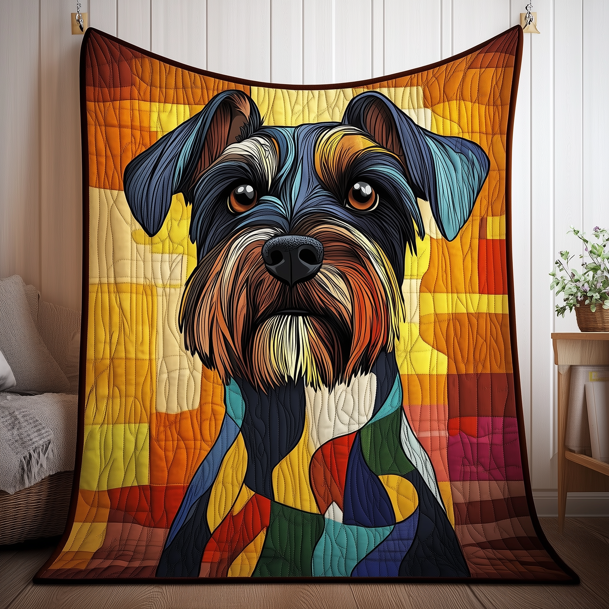 Scottie Dog Quilted Blanket Cute Unique Blanket Item Merch Presents For Dog Owners Scottie Dog Quilted Blanket Cute Unique Blanket Item Merch Presents For Dog Owners