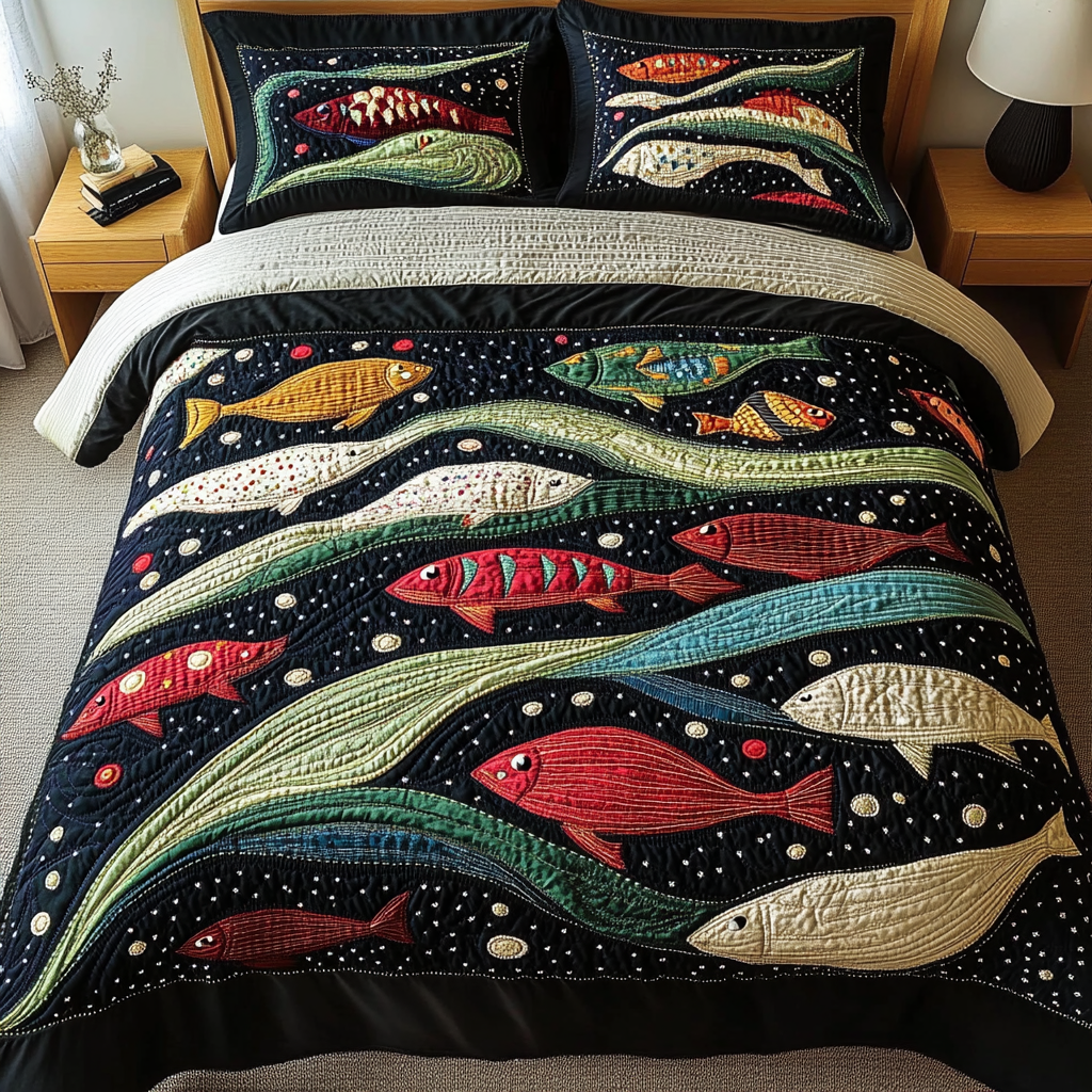 Sea Sparkle Quilted Bedding Set Presents For Ocean Lovers Sea Sparkle Quilted Bedding Set Presents For Ocean Lovers