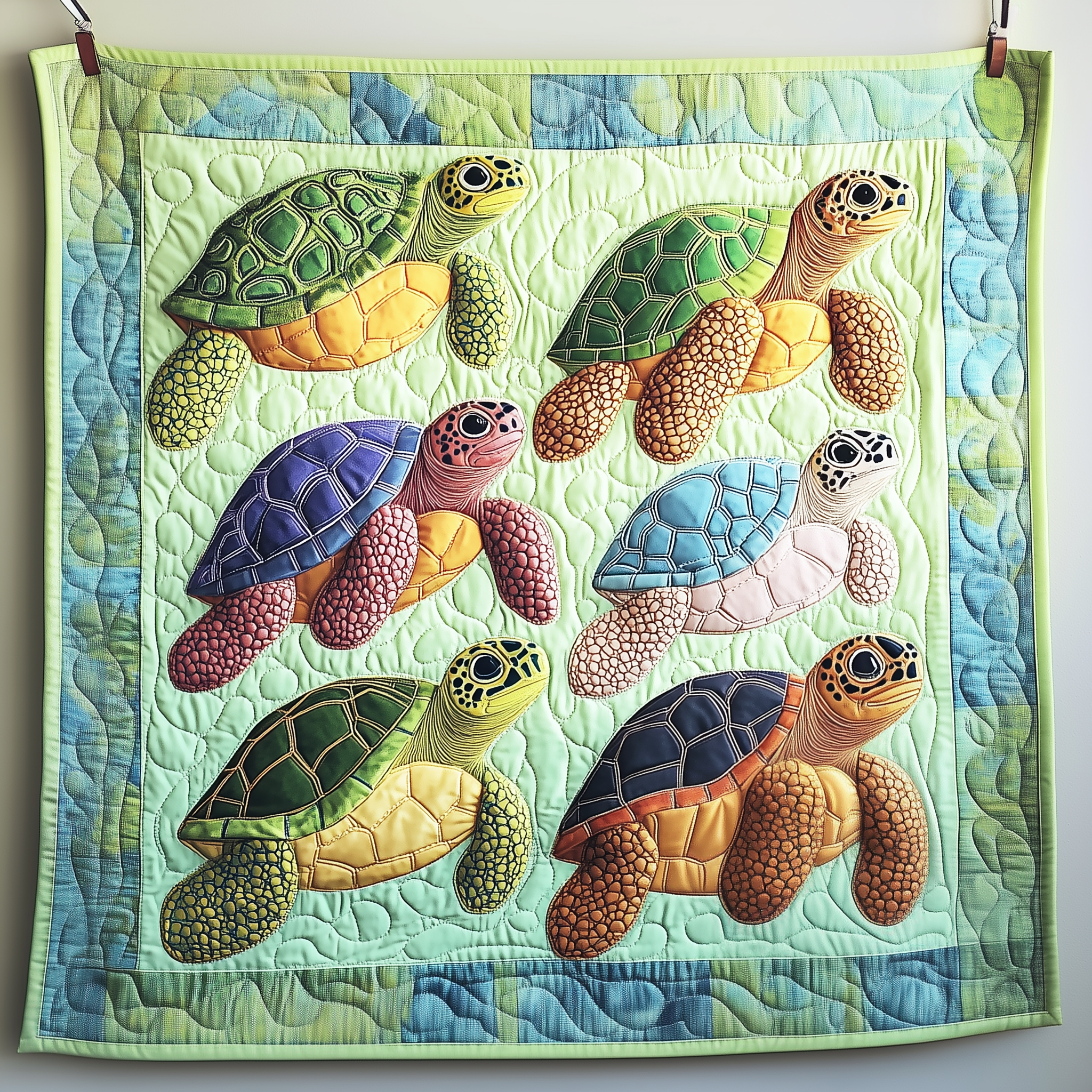 Sea Turtle Quilted Blanket Feel Unique with a Blanket Made Just for You Sea Turtle Quilted Blanket Feel Unique with a Blanket Made Just for You
