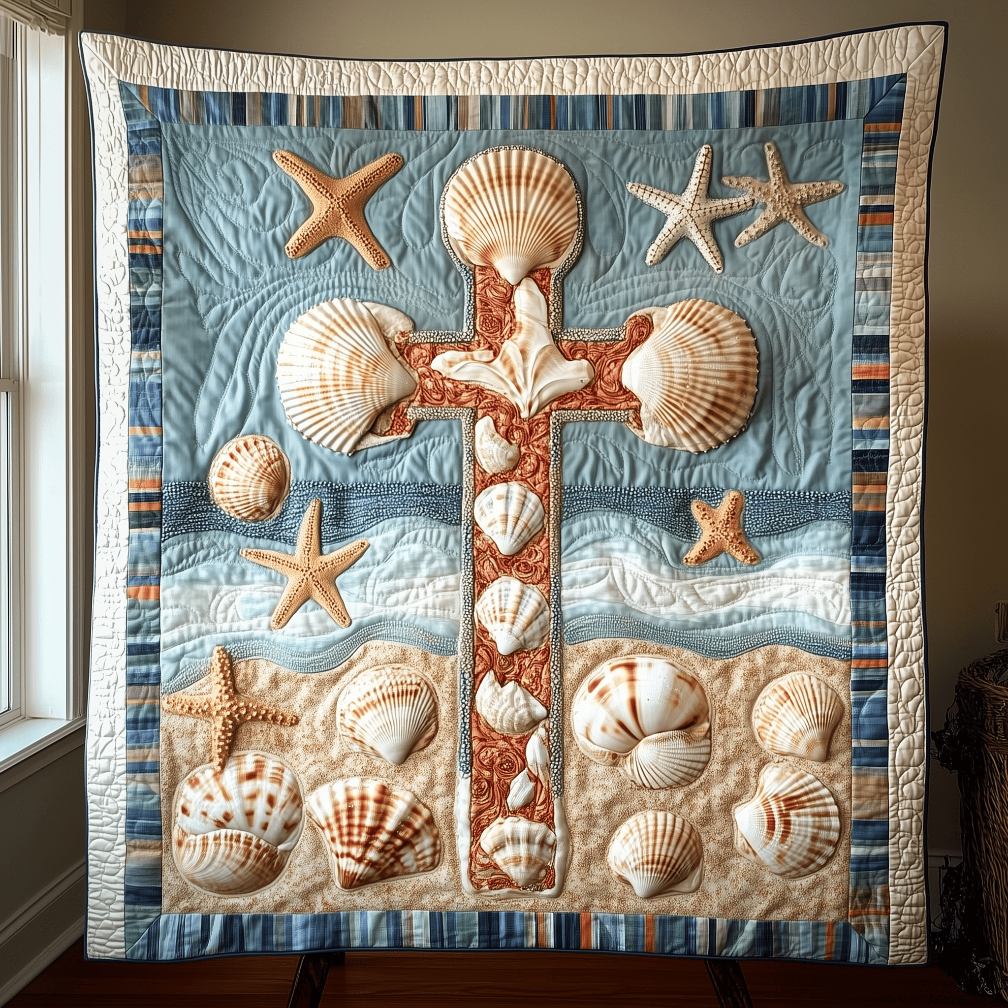 Seashell Cross Quilted Blanket Celebrate Your Individuality with a Blanket That Speaks to You Seashell Cross Quilted Blanket Celebrate Your Individuality with a Blanket That Speaks to You