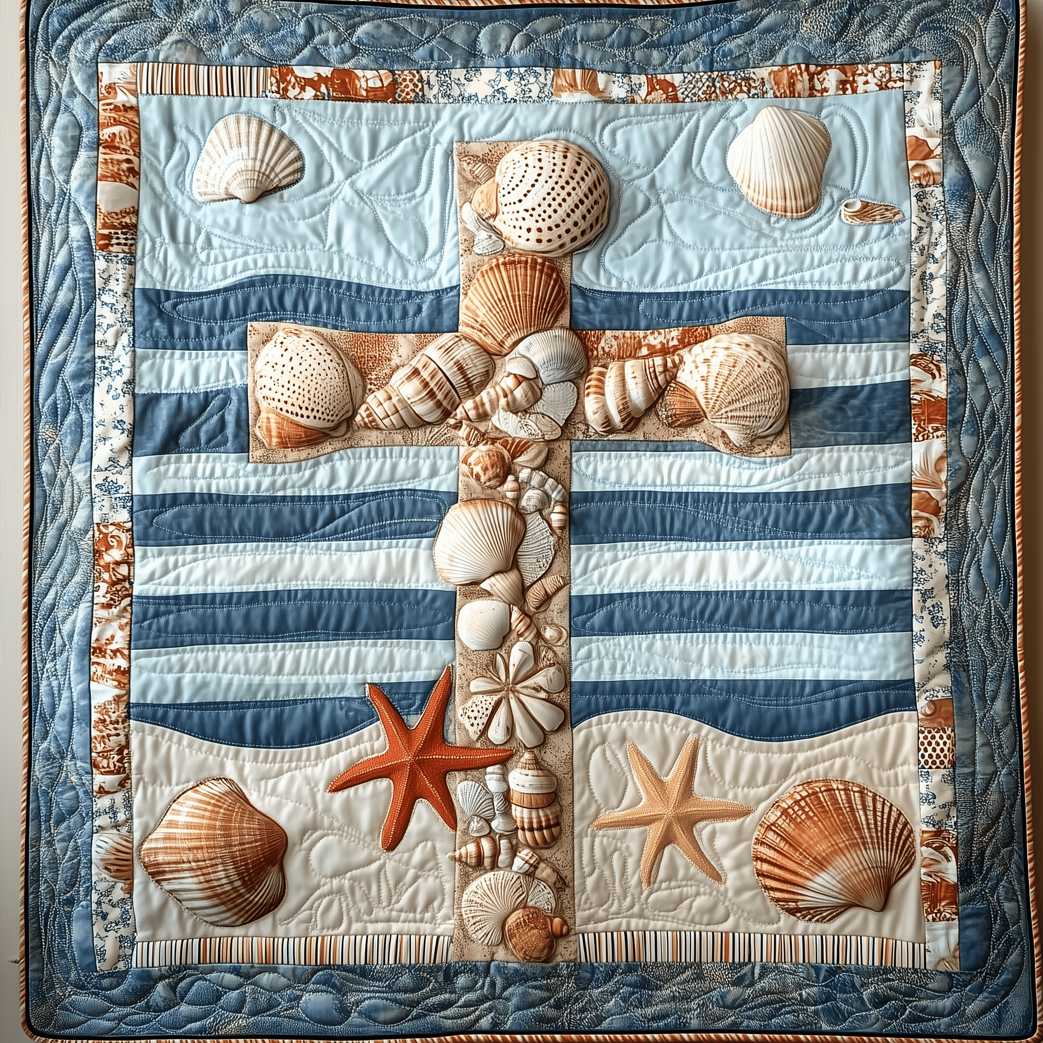Seashell Cross Quilted Blanket Enjoy Tailored Comfort with Our Exclusive Blanket Seashell Cross Quilted Blanket Enjoy Tailored Comfort with Our Exclusive Blanket