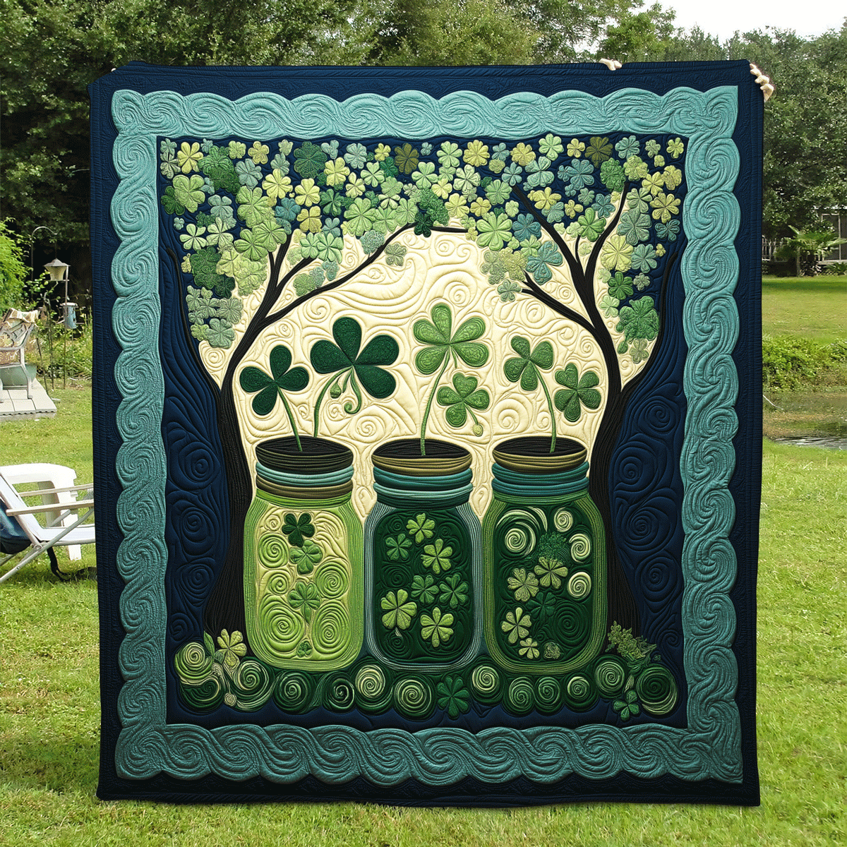 Serene Clover Blooms Quilted Blanket Unique Christmas Gifts Serene Clover Blooms Quilted Blanket Unique Christmas Gifts