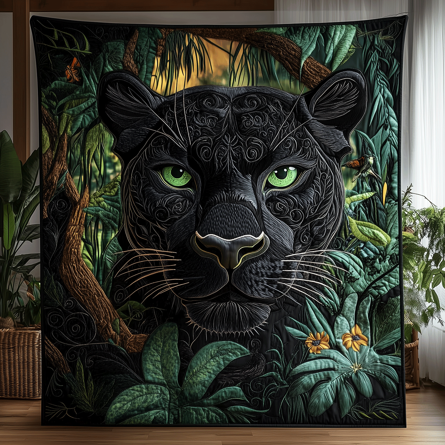 Shadowed Panther Quilted Blanket Father Daughter Gifts Shadowed Panther Quilted Blanket Father Daughter Gifts