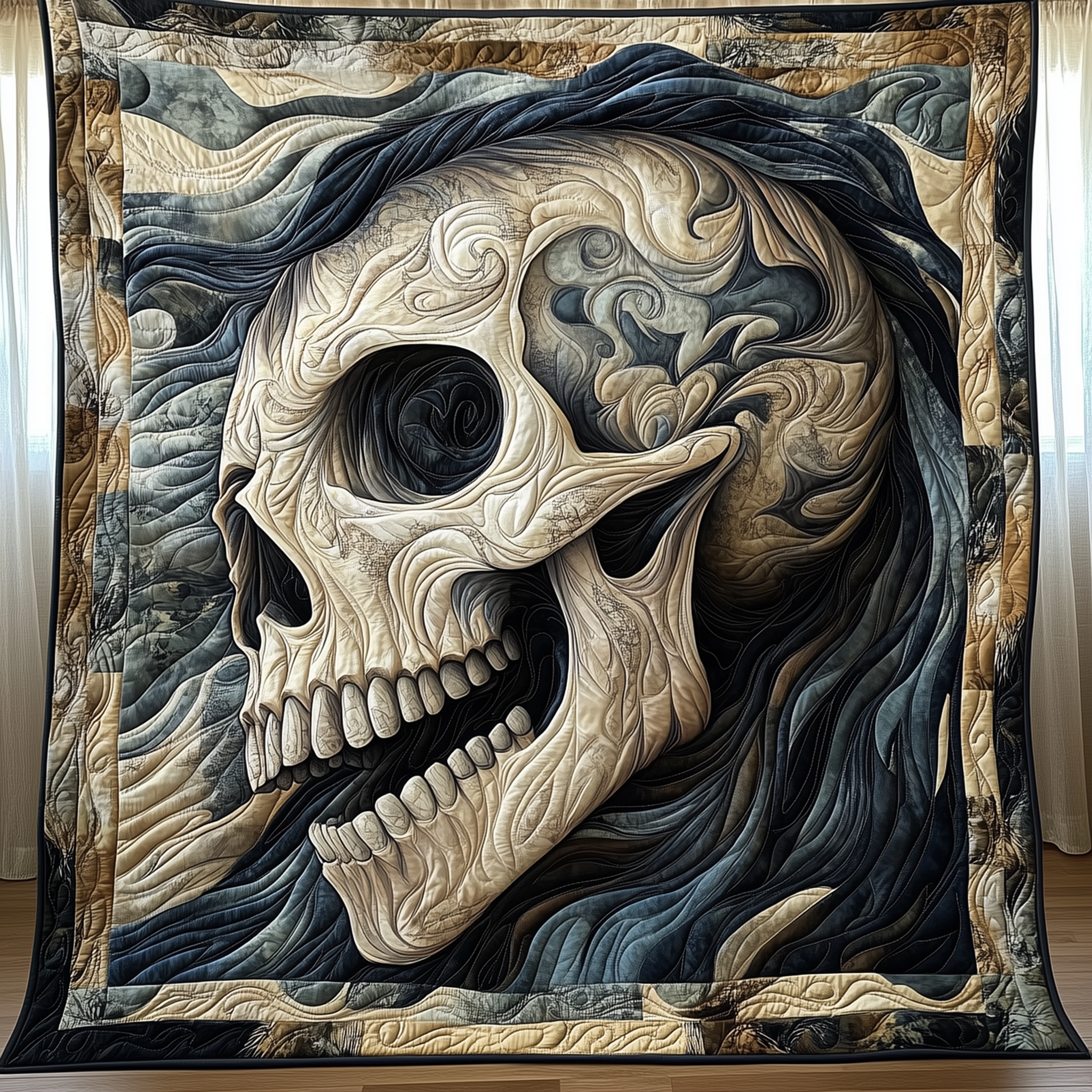 Shadows of the Underworld Quilted Blanket Throw Blankets For Couch Skull Presents For Her Shadows of the Underworld Quilted Blanket Throw Blankets For Couch Skull Presents For Her