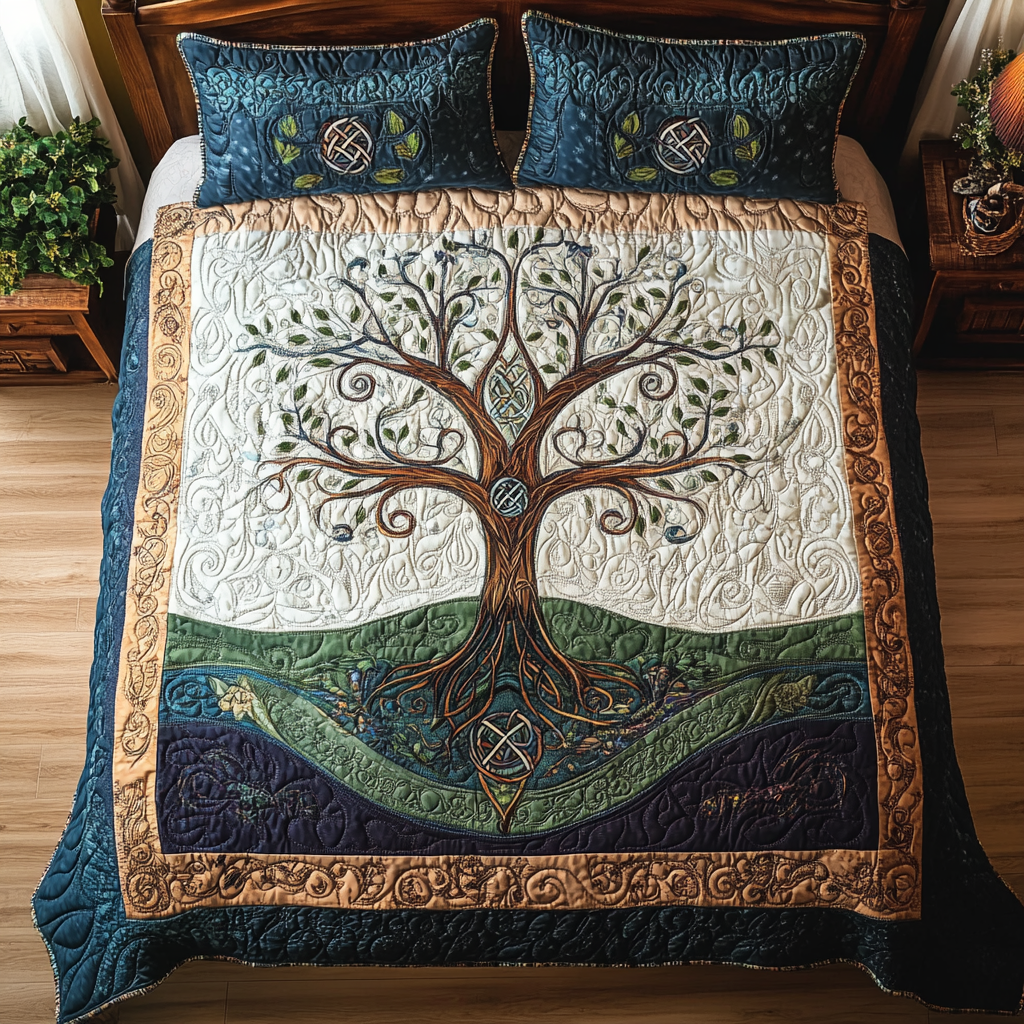 Shamrock Serenity Quilted Bedding Set Christmas Gift For Wife Shamrock Serenity Quilted Bedding Set Christmas Gift For Wife