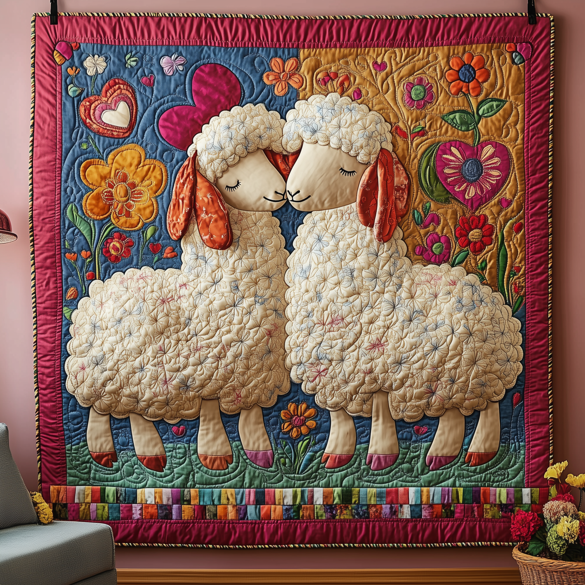 Sheep in Love Quilted Blanket Best Throw Blanket Gift Ideas For New Moms Sheep in Love Quilted Blanket Best Throw Blanket Gift Ideas For New Moms