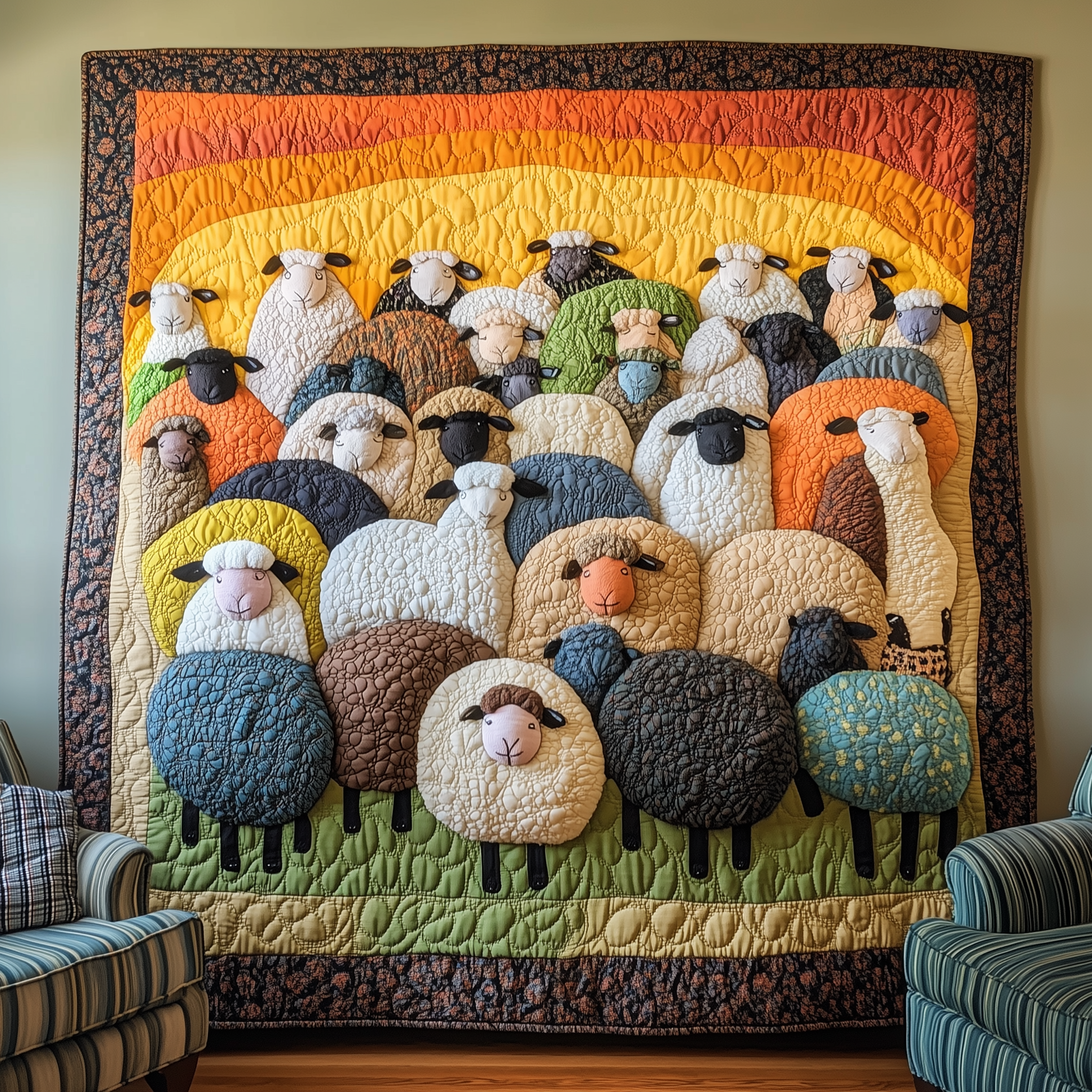 Sheep Parade Quilted Blanket Bring the Family Together with a Blanket Everyone Loves Sheep Parade Quilted Blanket Bring the Family Together with a Blanket Everyone Loves