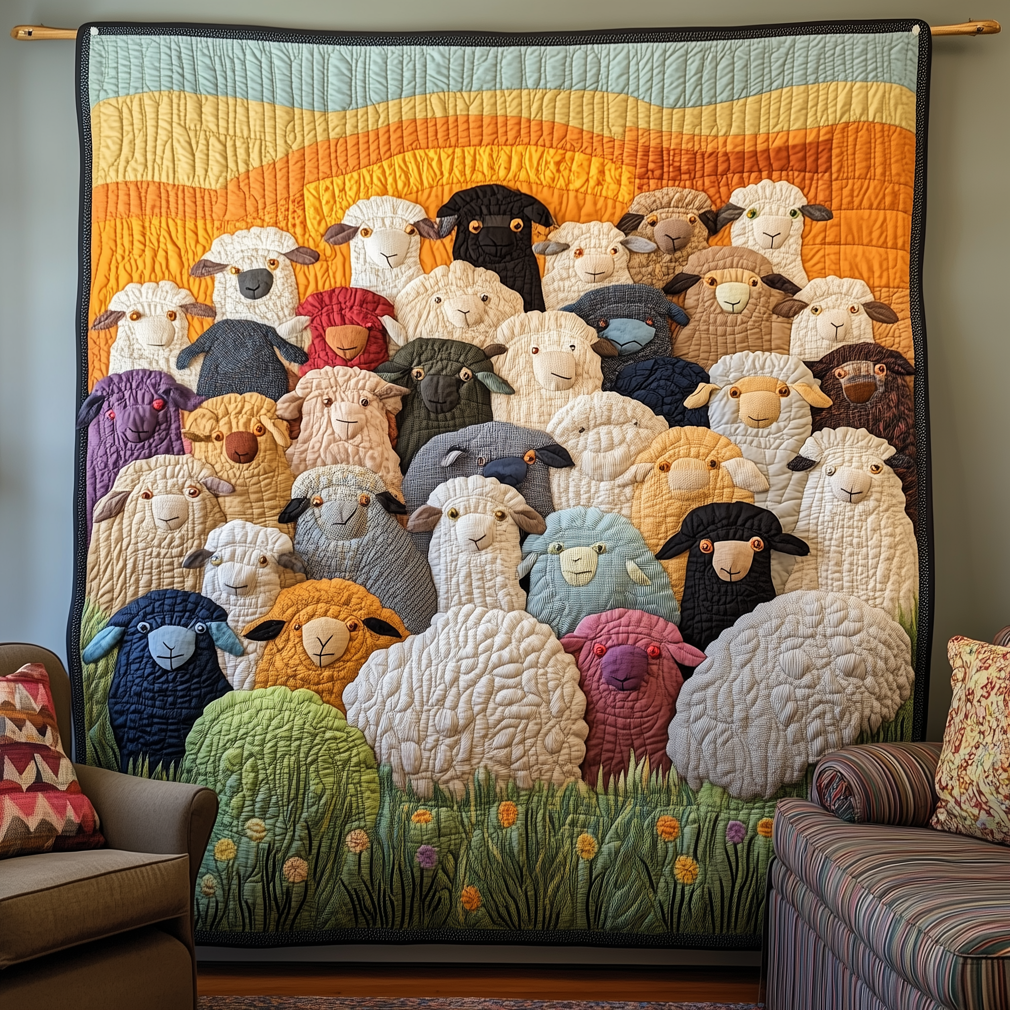 Sheep Parade Quilted Blanket Feel Inspired by a Blanket That's Anything But Ordinary Sheep Parade Quilted Blanket Feel Inspired by a Blanket That's Anything But Ordinary
