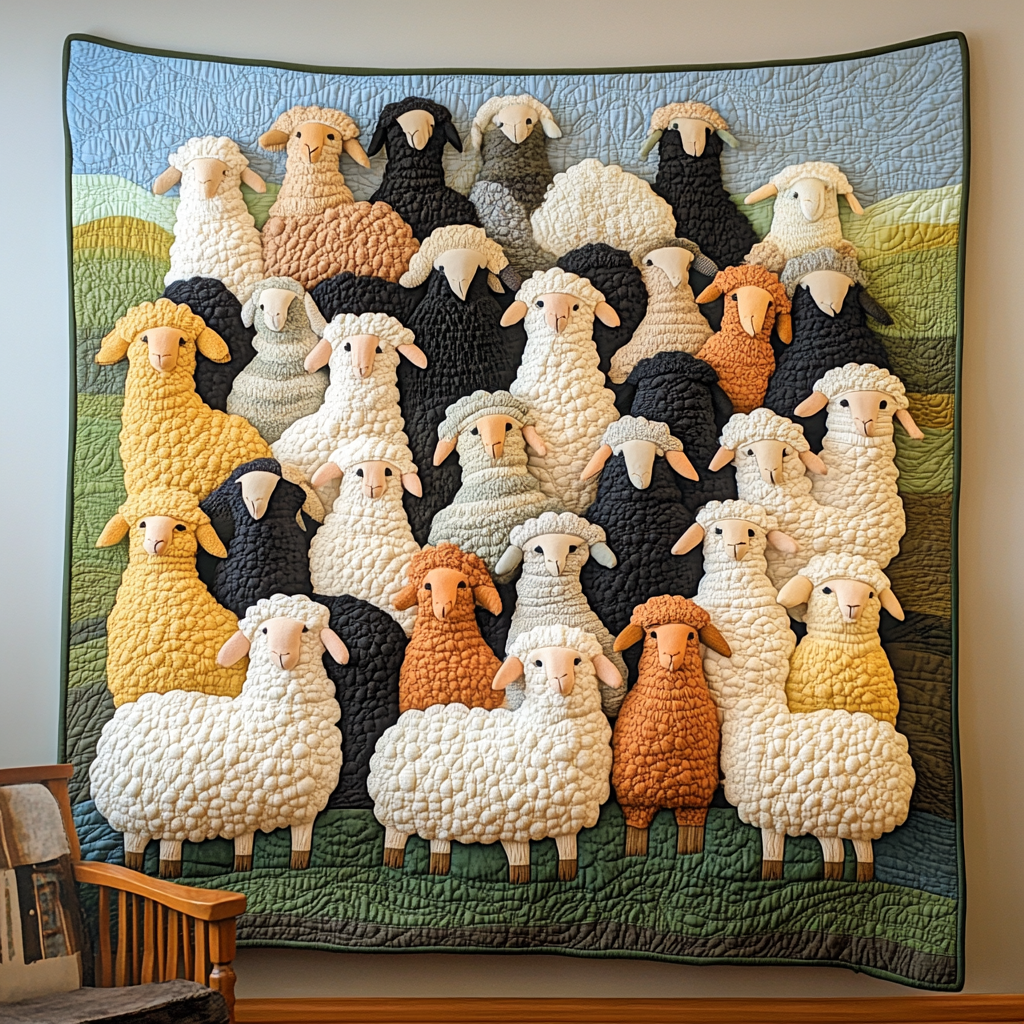 Sheep Parade Quilted Blanket Feel the Comfort of Home, Wherever You Go Sheep Parade Quilted Blanket Feel the Comfort of Home, Wherever You Go