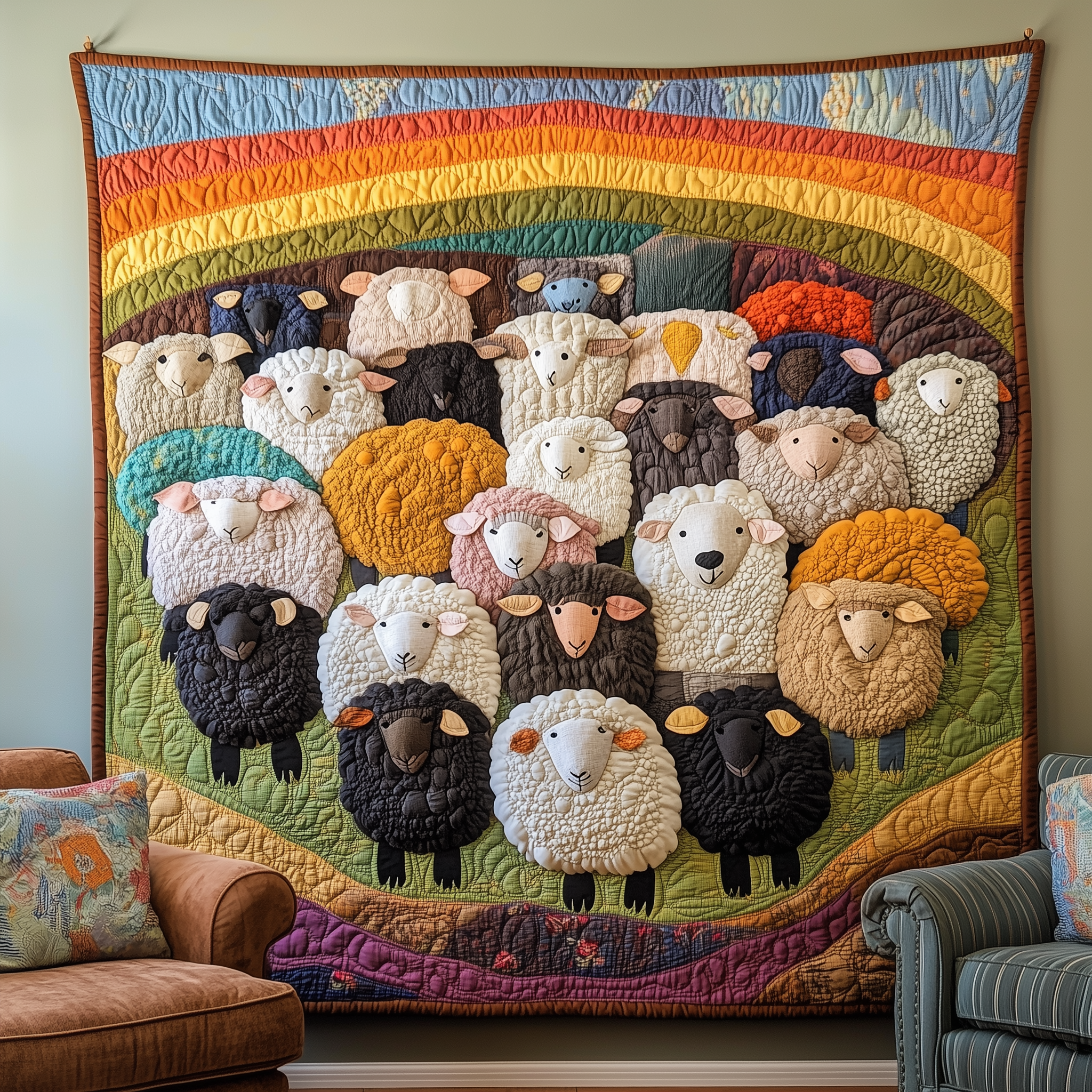 Sheep Parade Quilted Blanket Feel the Joy of Togetherness with Our Cozy Blanket Sheep Parade Quilted Blanket Feel the Joy of Togetherness with Our Cozy Blanket
