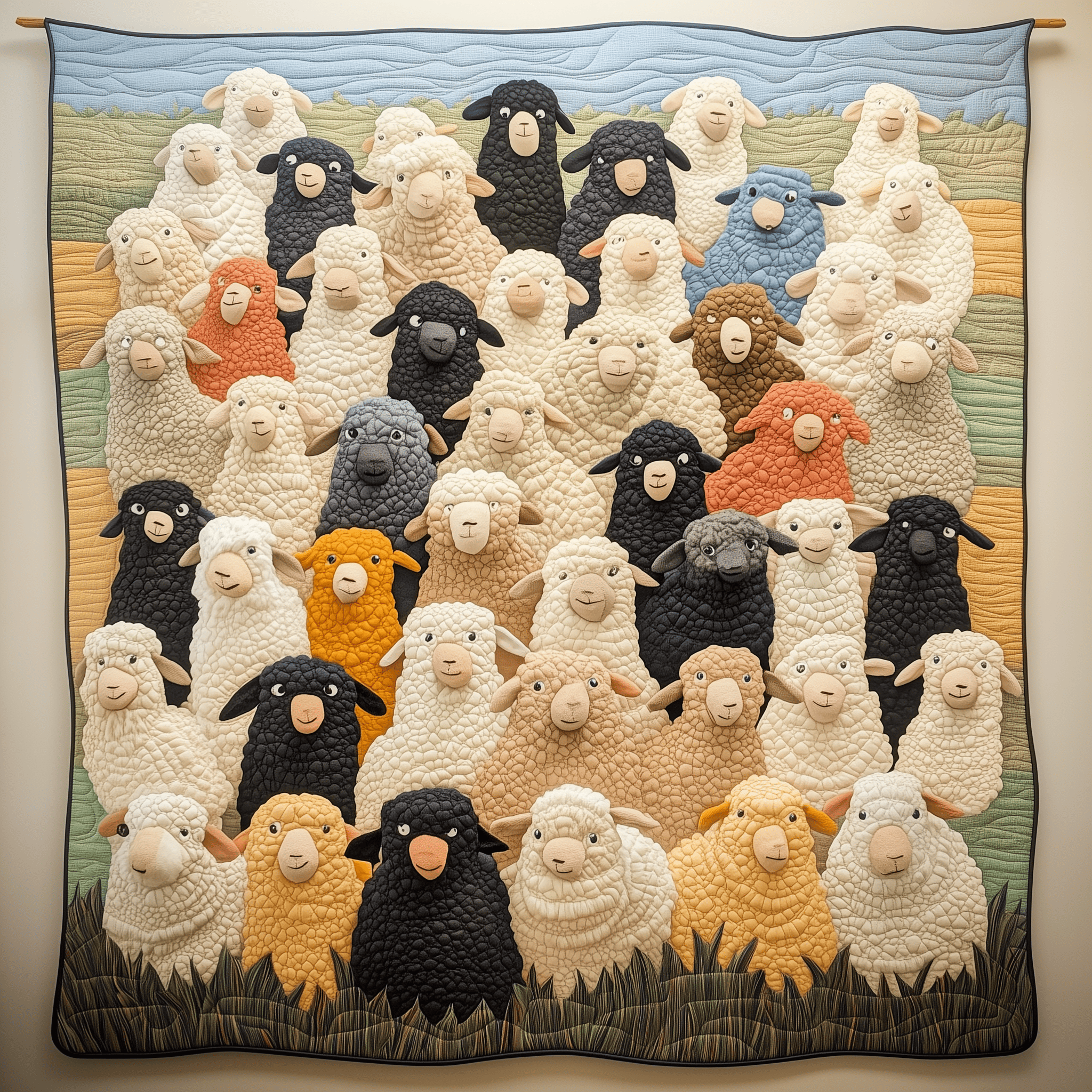 Sheep Parade Quilted Blanket Perfect for All Seasons: A Blanket You'll Always Need Sheep Parade Quilted Blanket Perfect for All Seasons: A Blanket You'll Always Need