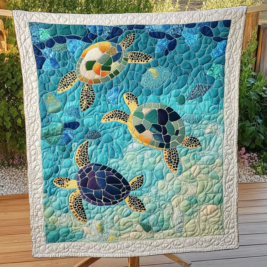 Shelled Serenity Quilted Blanket Presents For Turtle Lovers Shelled Serenity Quilted Blanket Presents For Turtle Lovers