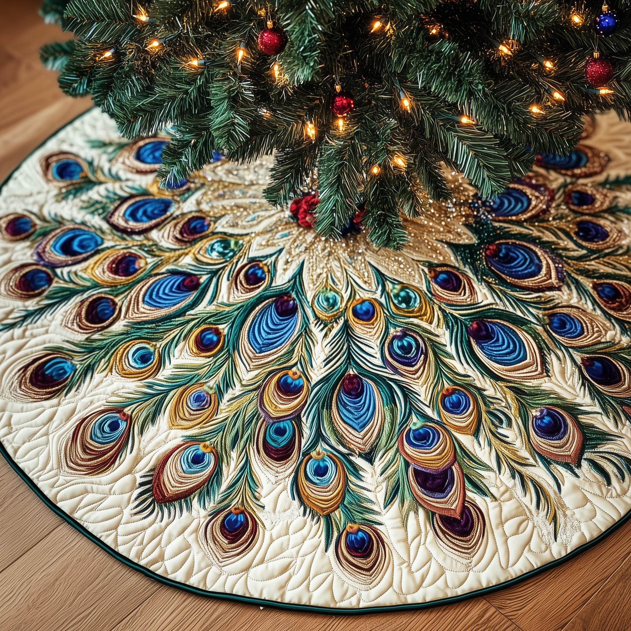 Shimmering Peacock Quilted Tree Skirt Celebrate Stress-Free with a Tree Skirt That Works Shimmering Peacock Quilted Tree Skirt Celebrate Stress-Free with a Tree Skirt That Works