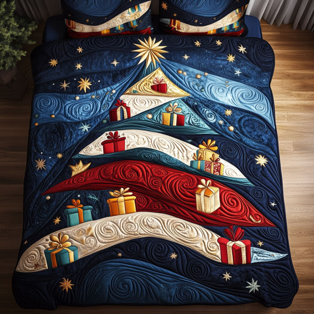 Silent Night Pines Quilted Bedding Set Secret Santa Gifts Silent Night Pines Quilted Bedding Set Secret Santa Gifts