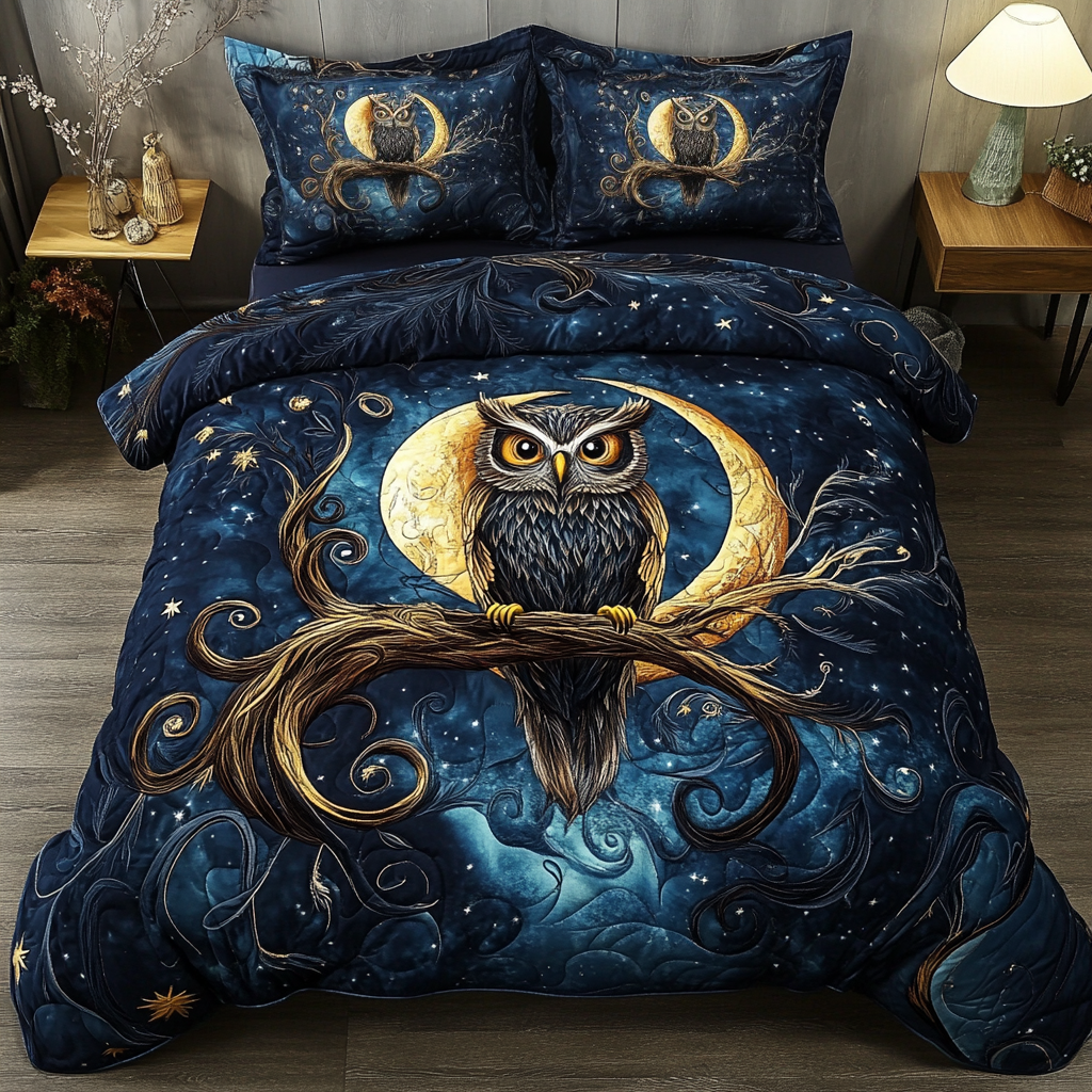 Silent Observer Quilted Bedding Set Owl Gifts For Her Silent Observer Quilted Bedding Set Owl Gifts For Her