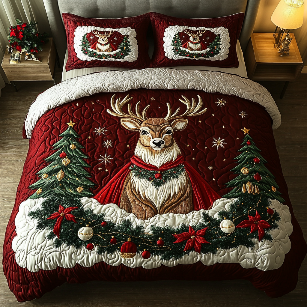 Silent Stag Quilted Bedding Set Gifts For Deer Lovers Silent Stag Quilted Bedding Set Gifts For Deer Lovers